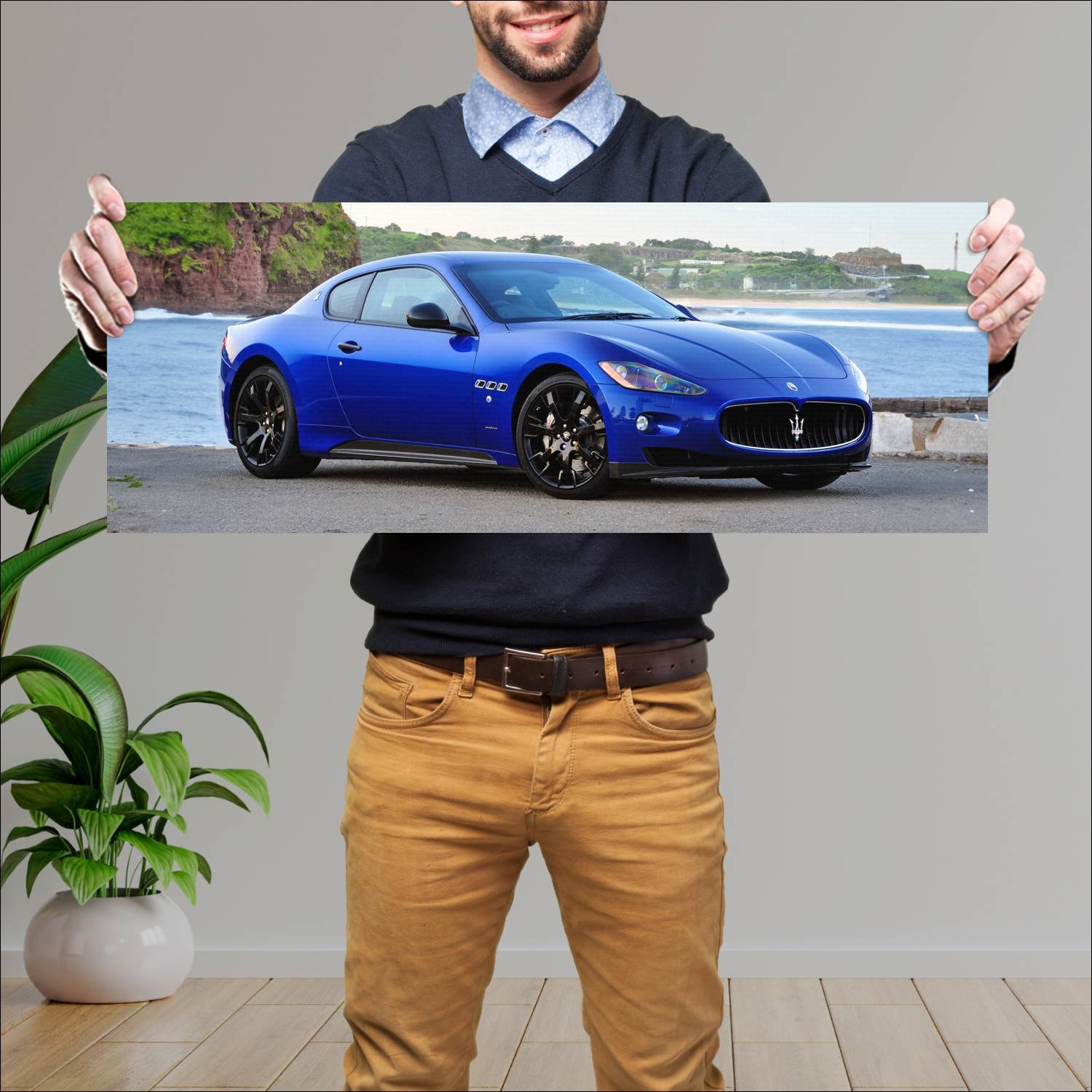 Cuadro grande 30x80cm 2009 maserati granturismo s 149 Maserati