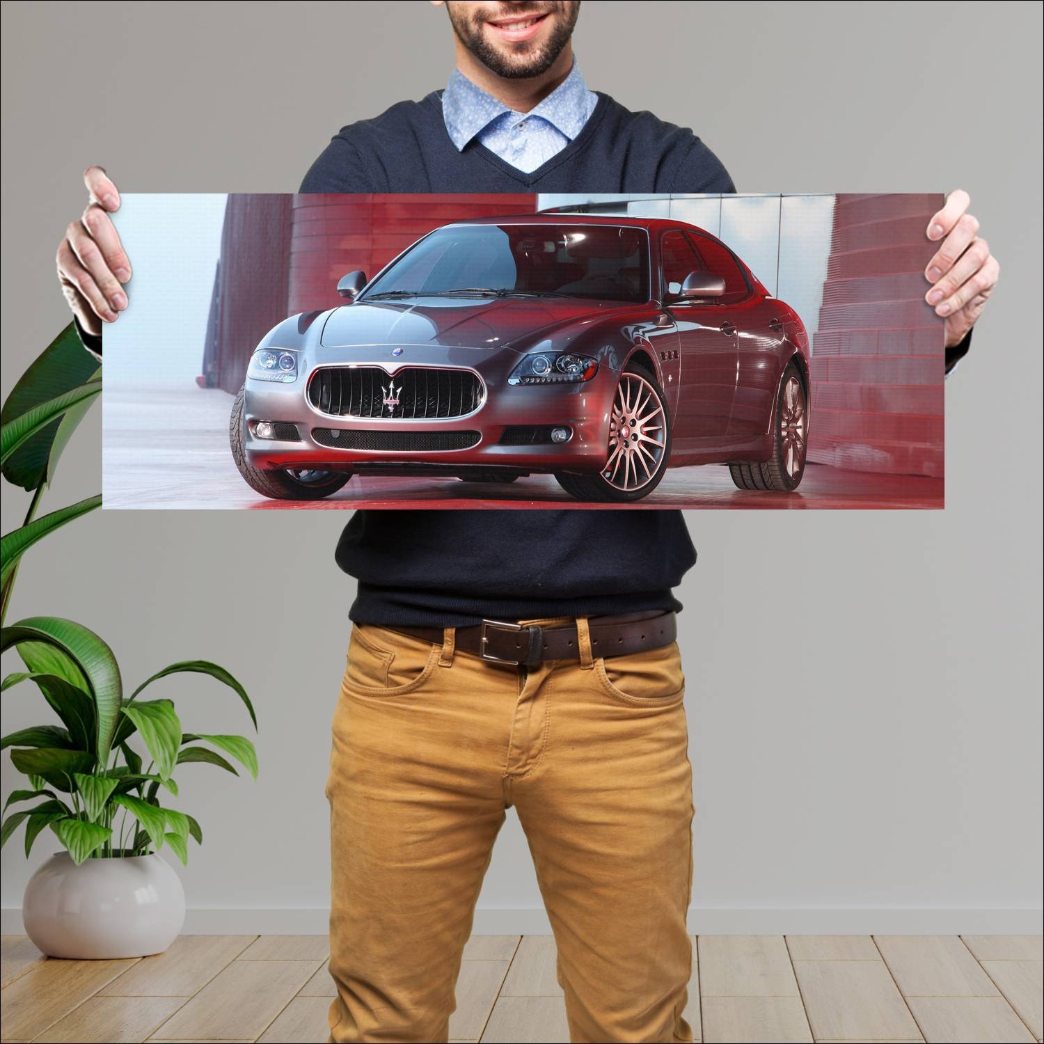 Cuadro grande 30x80cm 2009 maserati quattroporte s 153 Maserati
