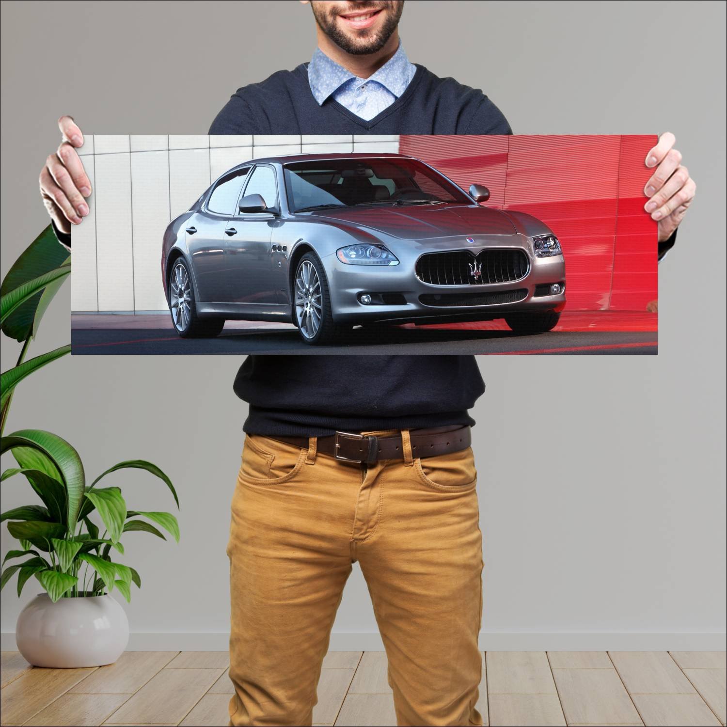 Cuadro grande 30x80cm 2009 maserati quattroporte s 154 Maserati