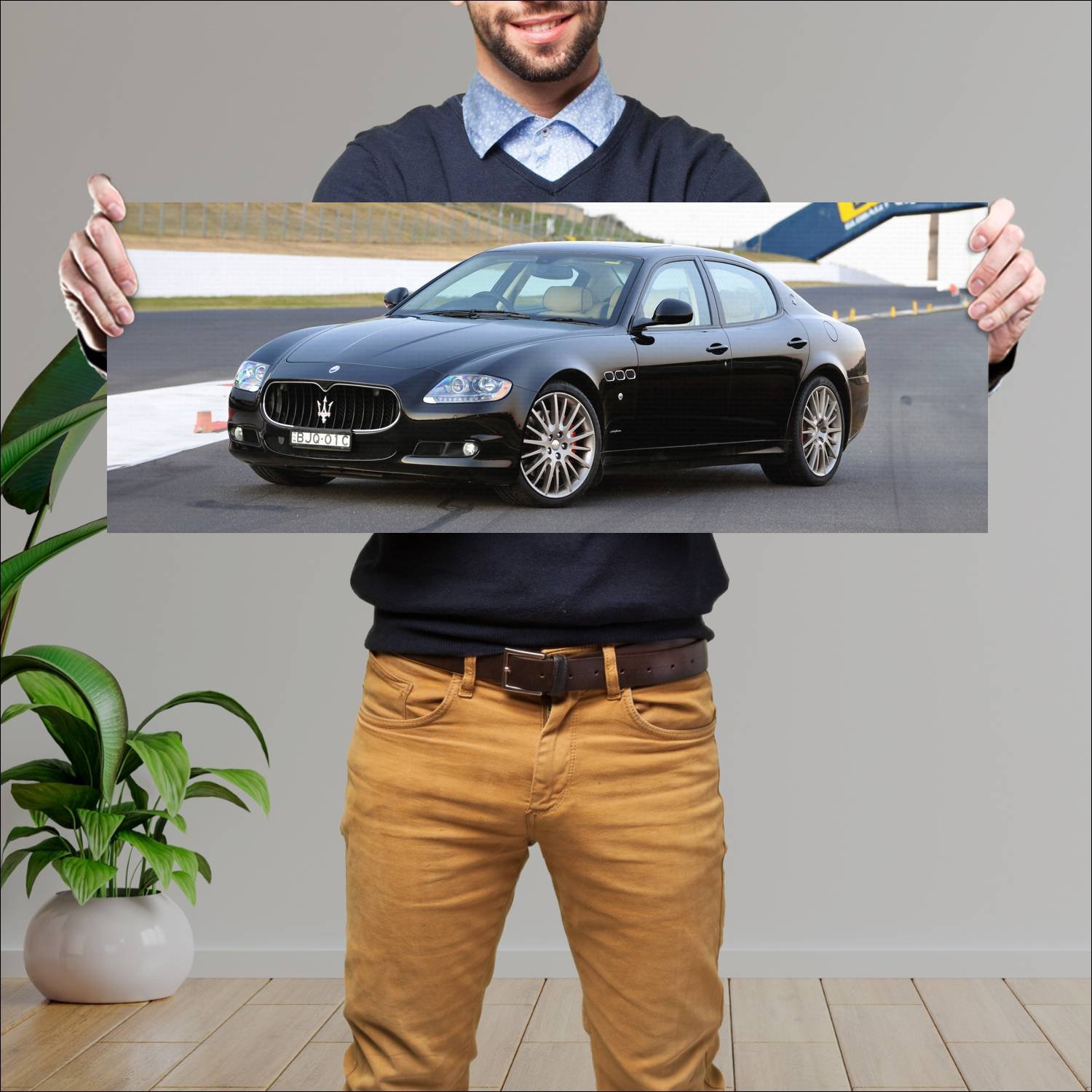 Cuadro grande 30x80cm 2009 maserati quattroporte s 155 Maserati