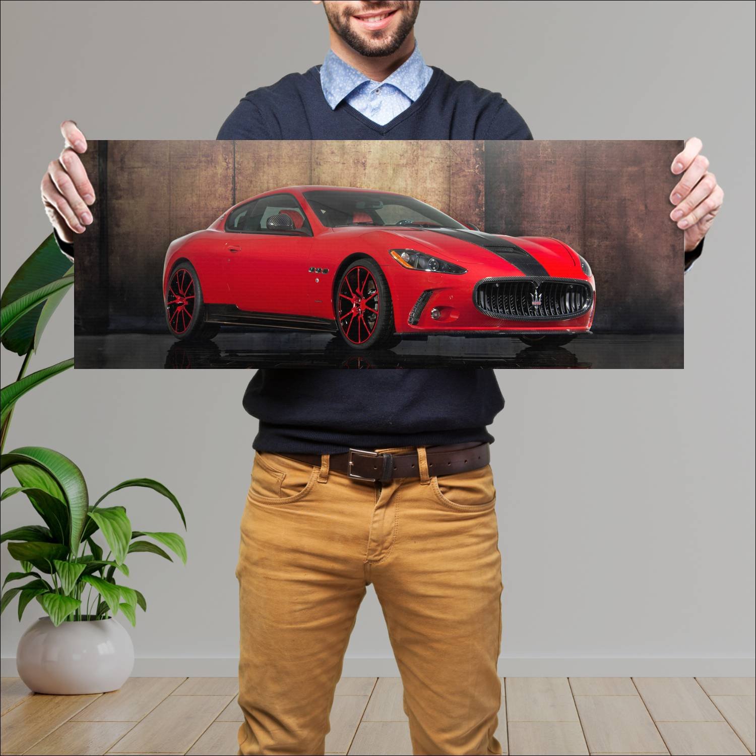 Cuadro grande 30x80cm 2010 maserati granturismo by 162 Maserati