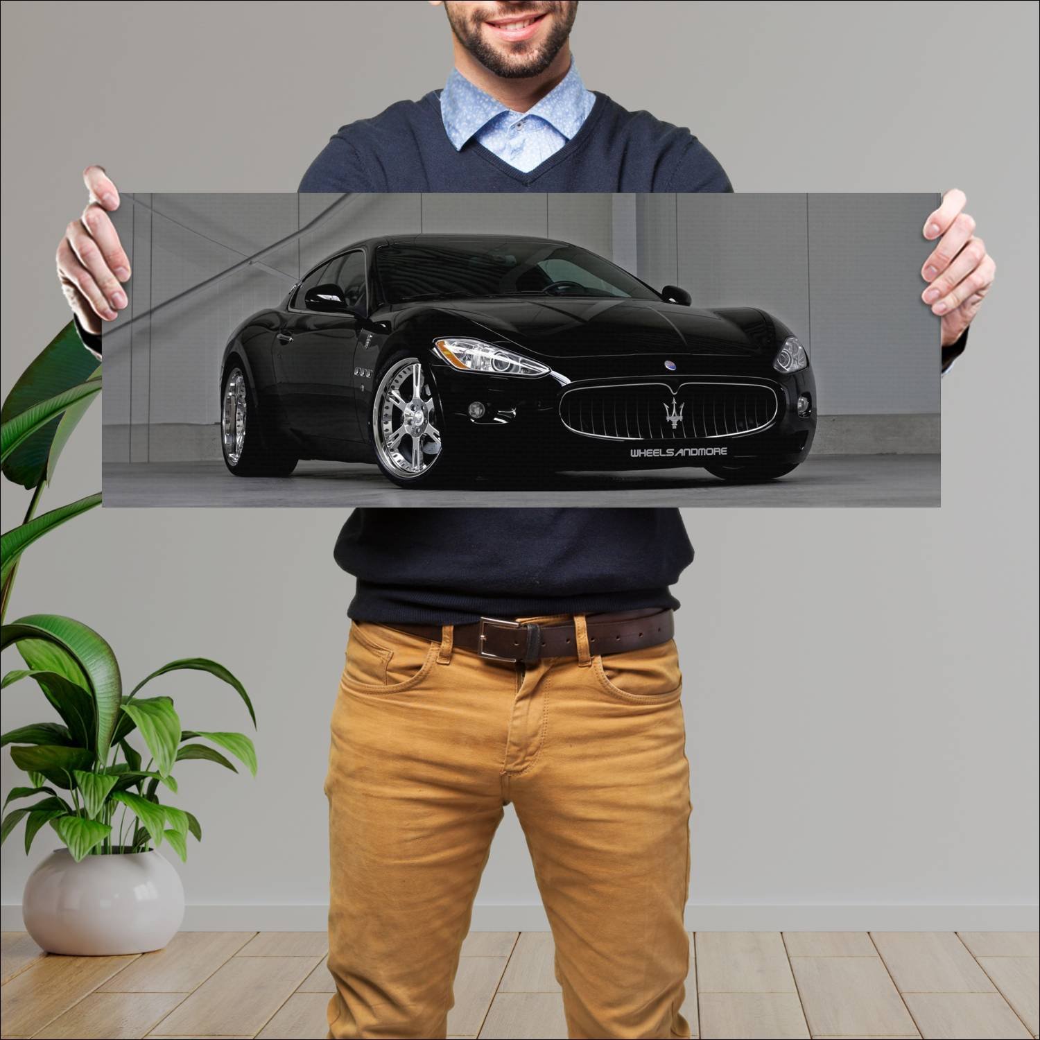 Cuadro grande 30x80cm 2010 maserati granturismo by 163 Maserati