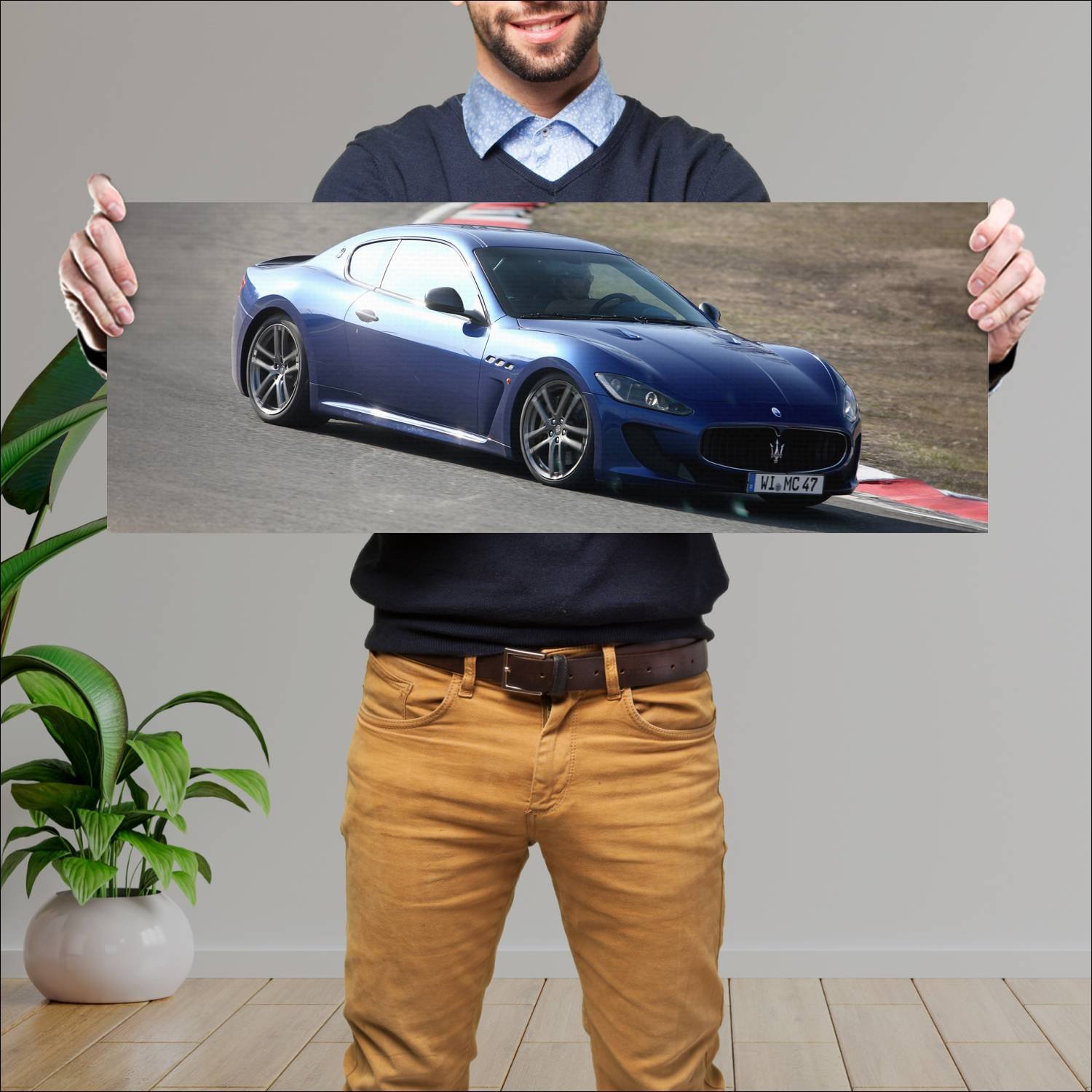 Cuadro grande 30x80cm 2010 maserati granturismo mc 164 Maserati
