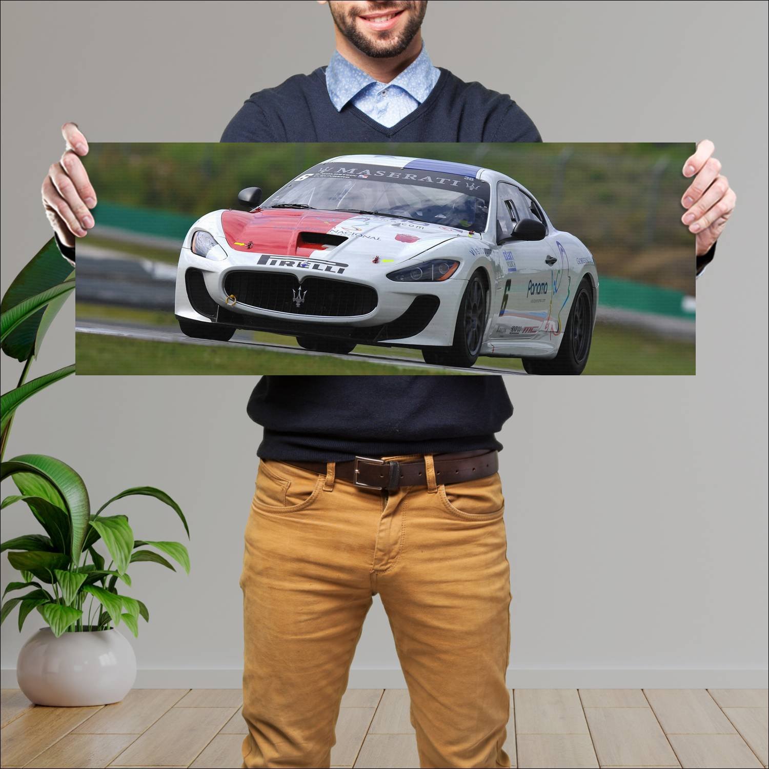 Cuadro grande 30x80cm 2010 maserati granturismo mc 167 Maserati