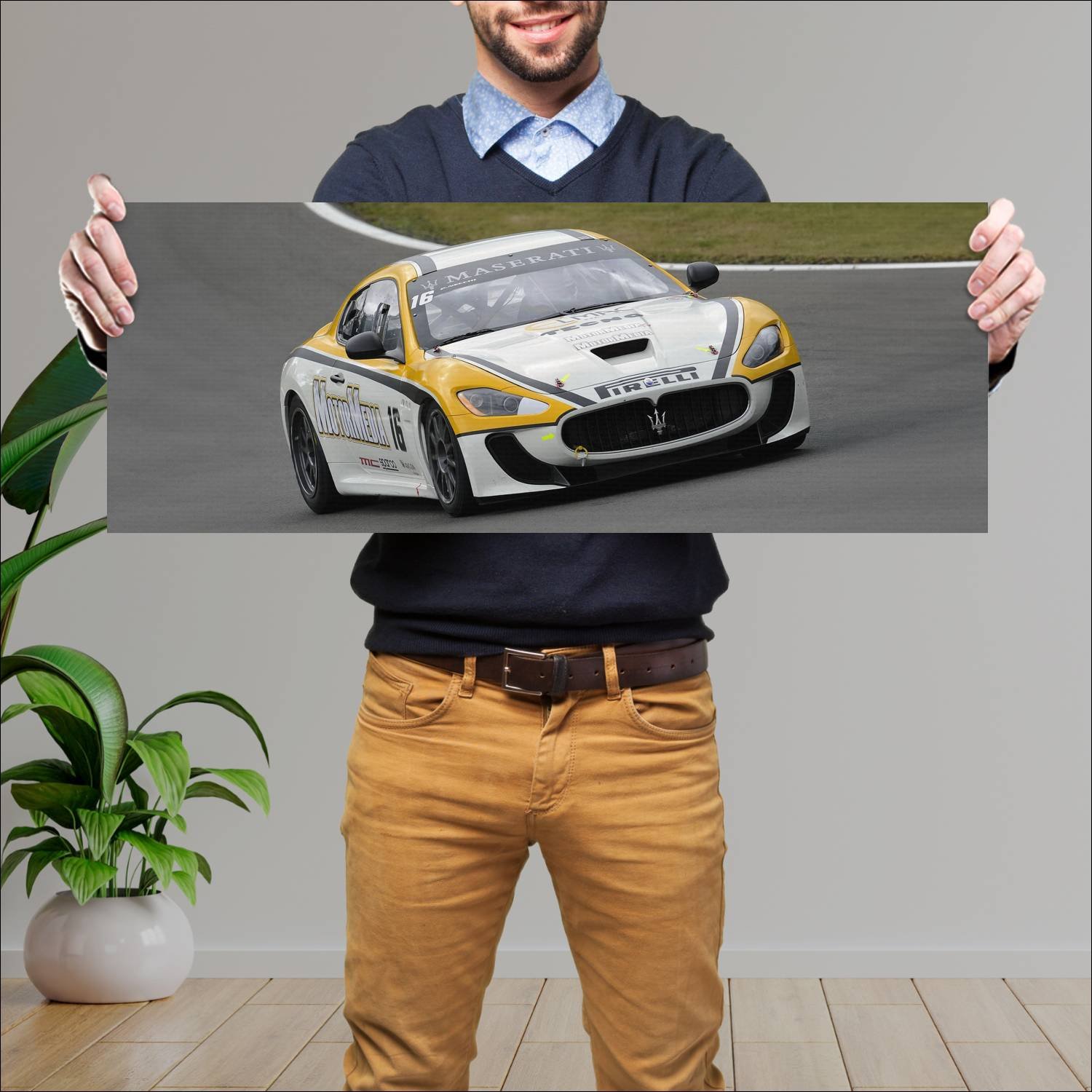 Cuadro grande 30x80cm 2010 maserati granturismo mc 169 Maserati