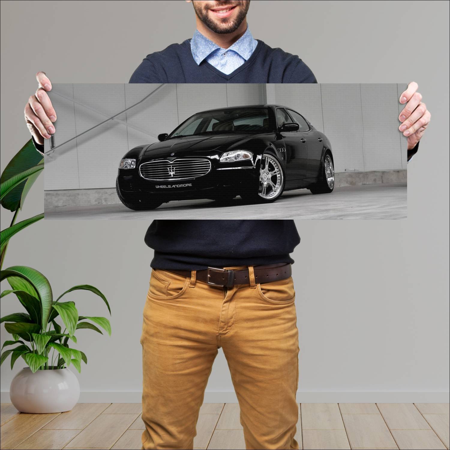 Cuadro grande 30x80cm 2010 maserati quattroporte b 170 Maserati