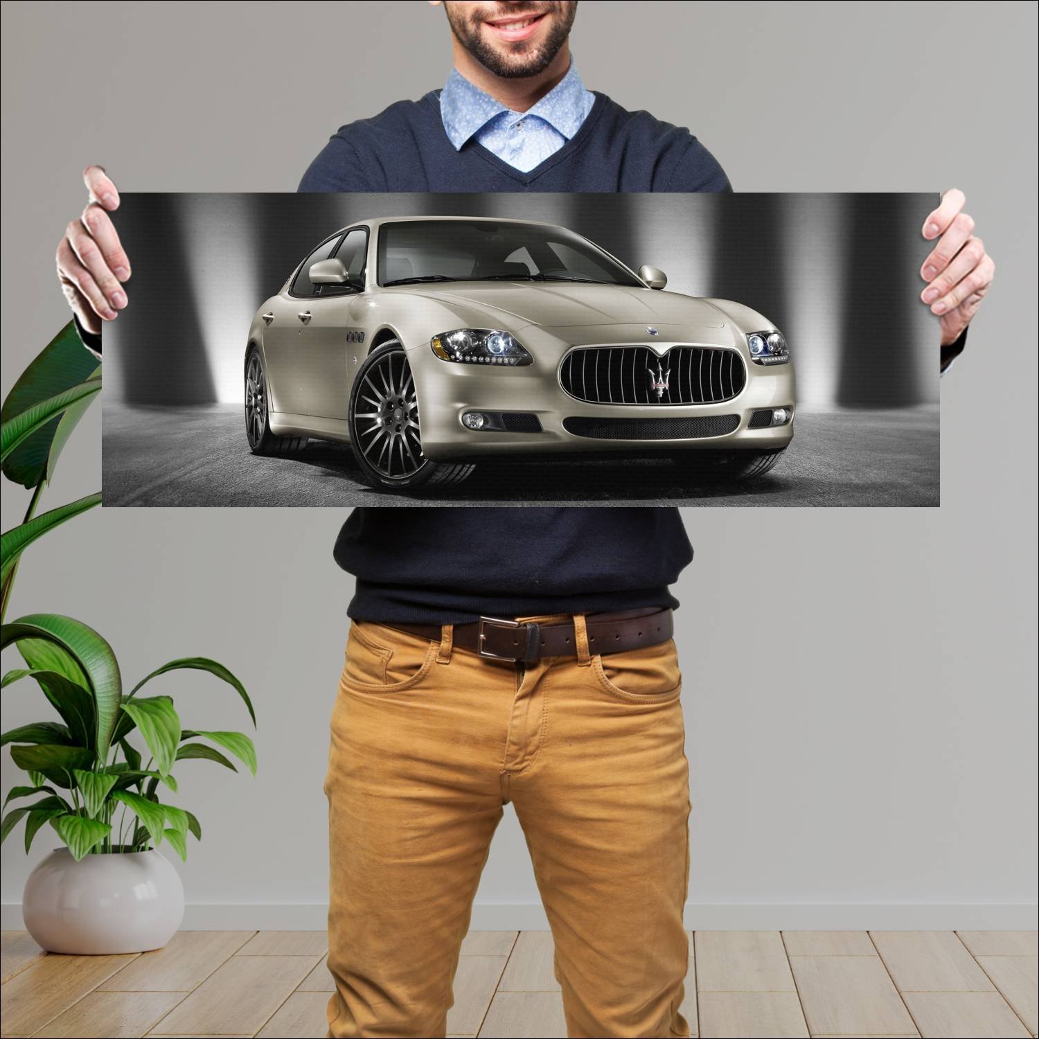 Cuadro grande 30x80cm 2010 maserati quattroporte s 172 Maserati