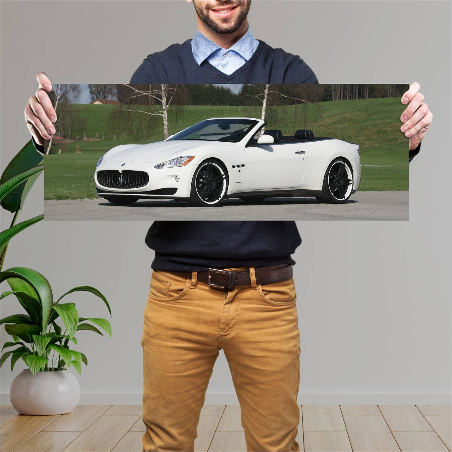 Cuadro grande 30x80cm 2011 maserati grancabrio by 173 Maserati
