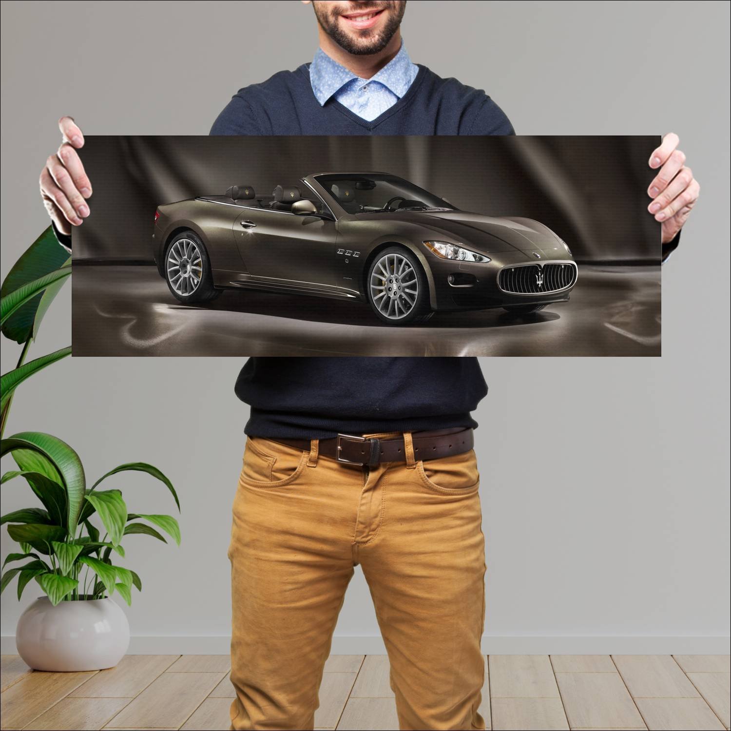 Cuadro grande 30x80cm 2011 maserati grancabrio fen 174 Maserati