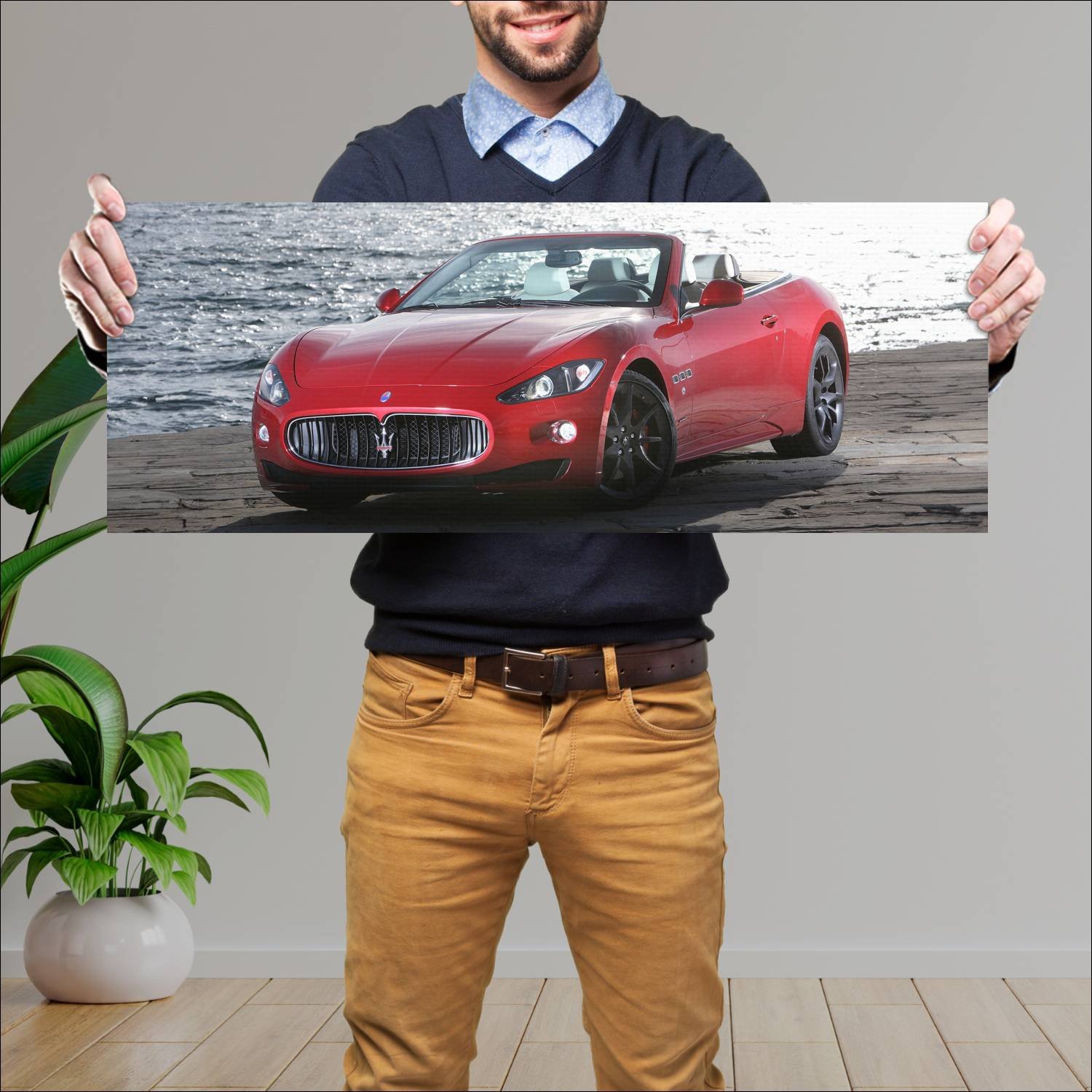 Cuadro grande 30x80cm 2011 maserati grancabrio spo 175 Maserati