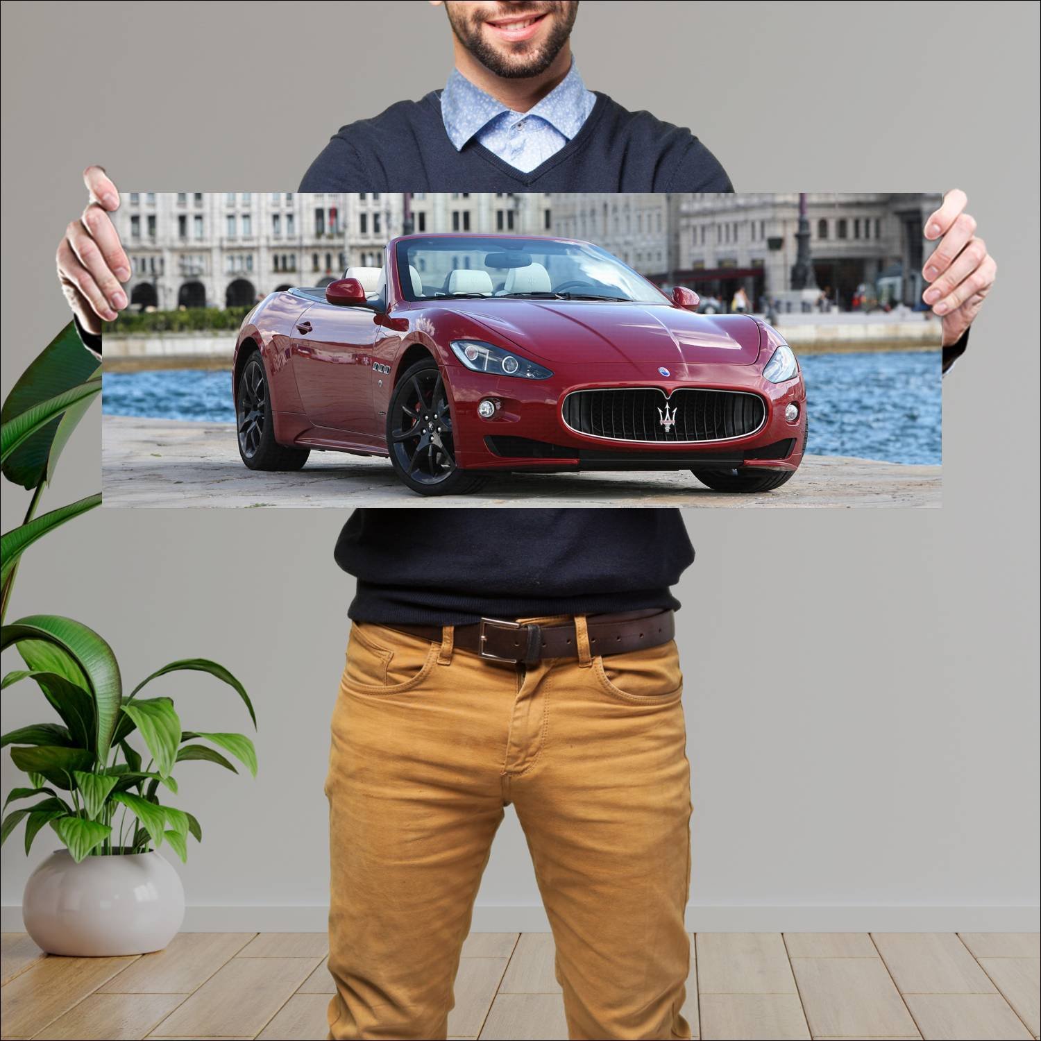 Cuadro grande 30x80cm 2011 maserati grancabrio spo 176 Maserati