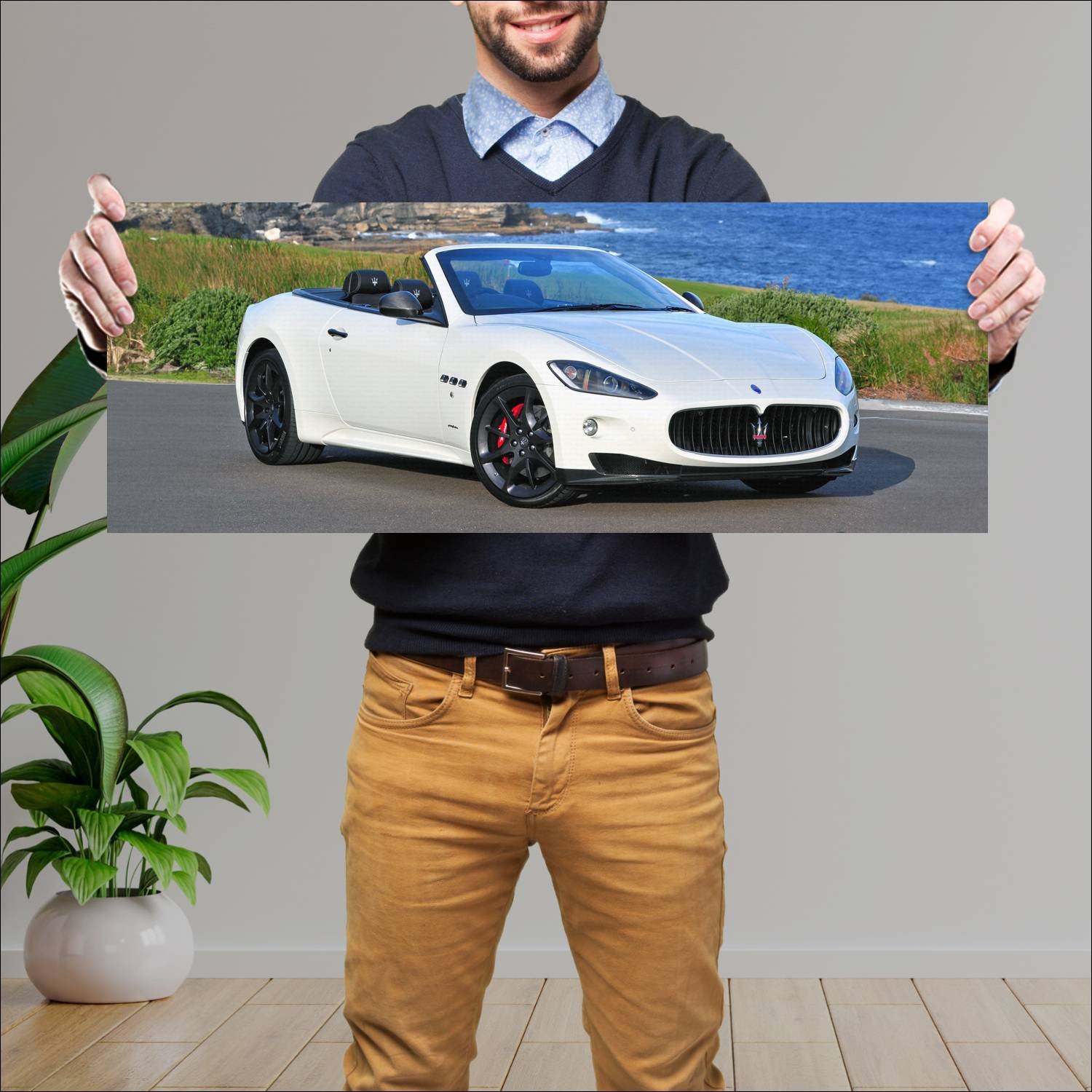 Cuadro grande 30x80cm 2011 maserati grancabrio spo 177 Maserati