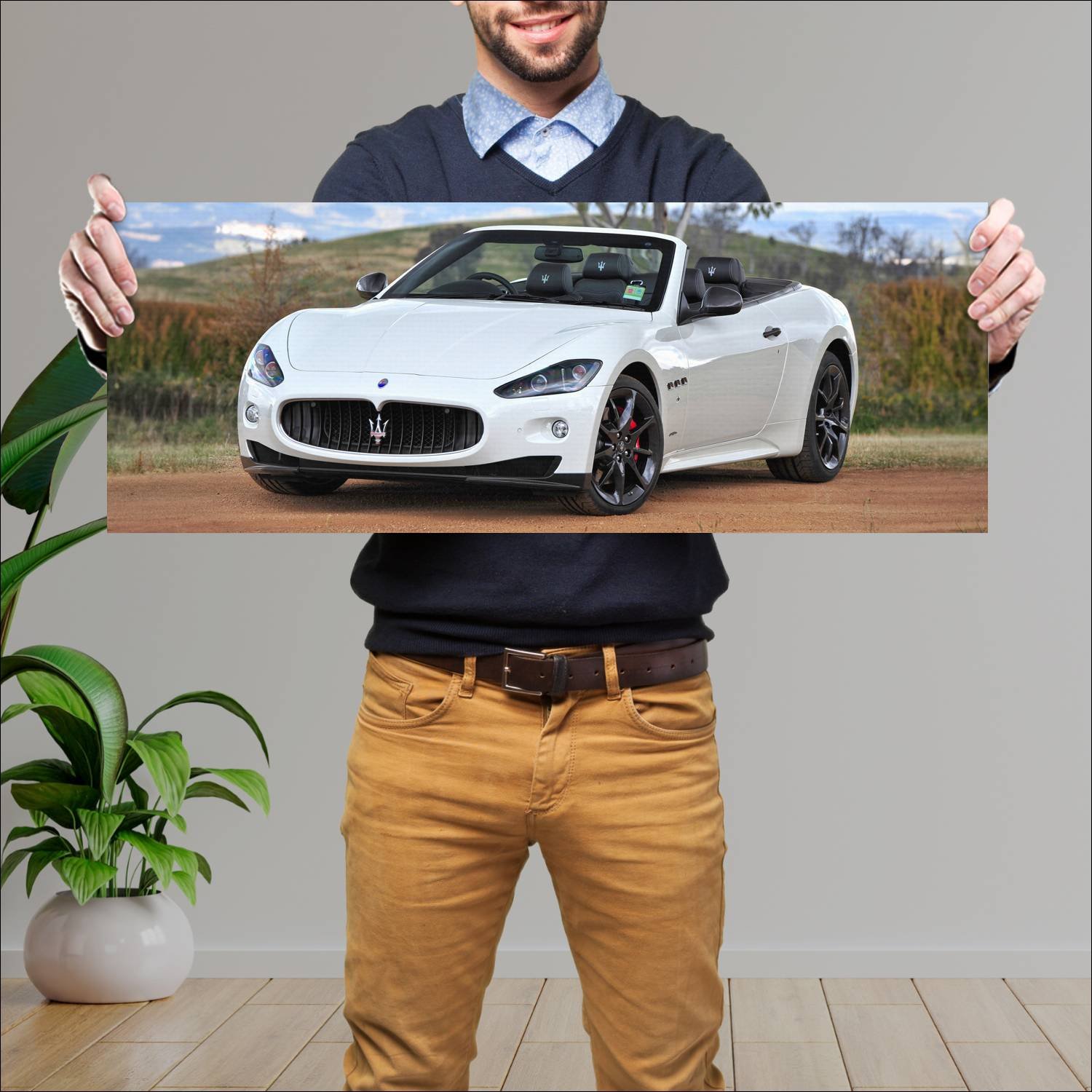 Cuadro grande 30x80cm 2011 maserati grancabrio spo 178 Maserati