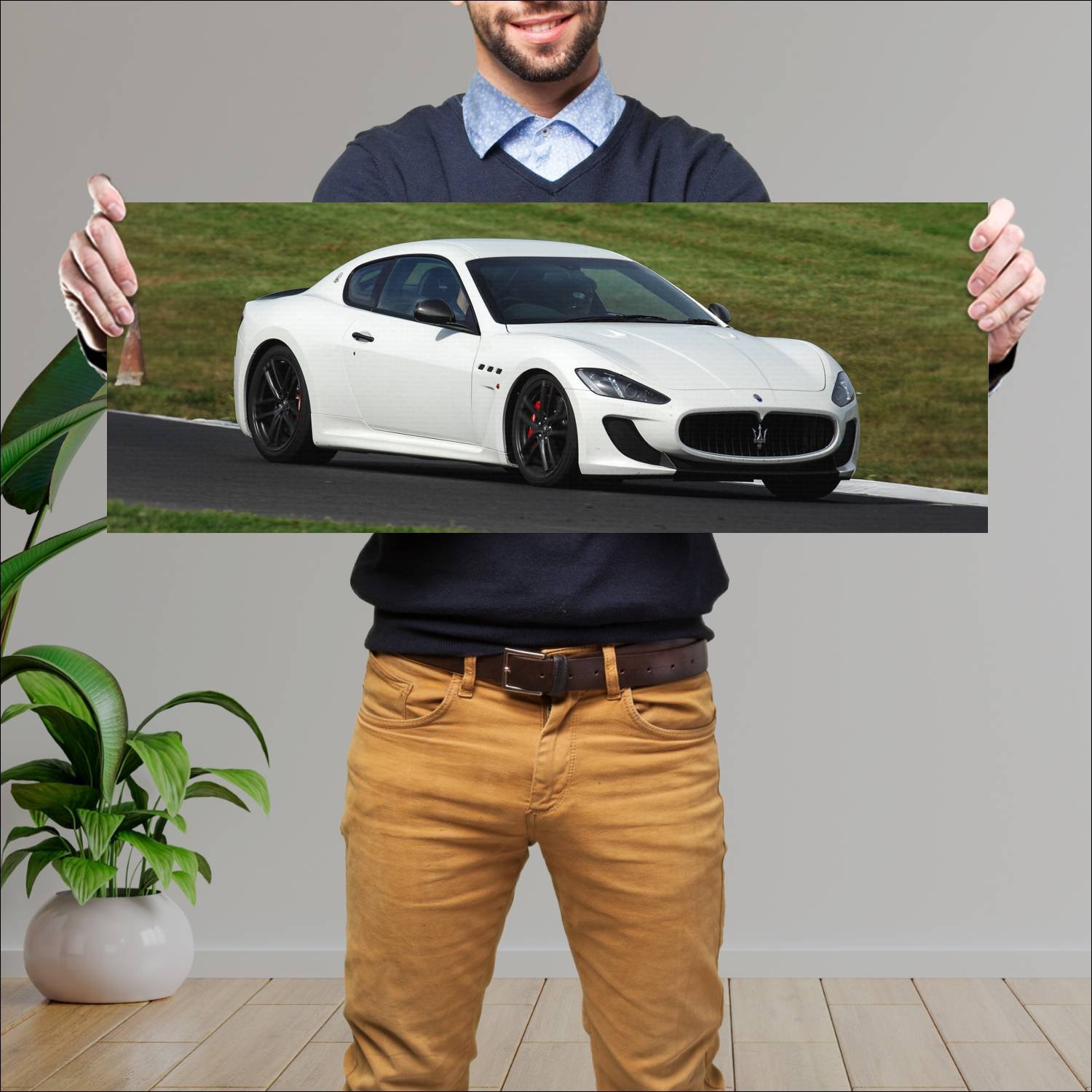 Cuadro grande 30x80cm 2011 maserati granturismo mc 180 Maserati