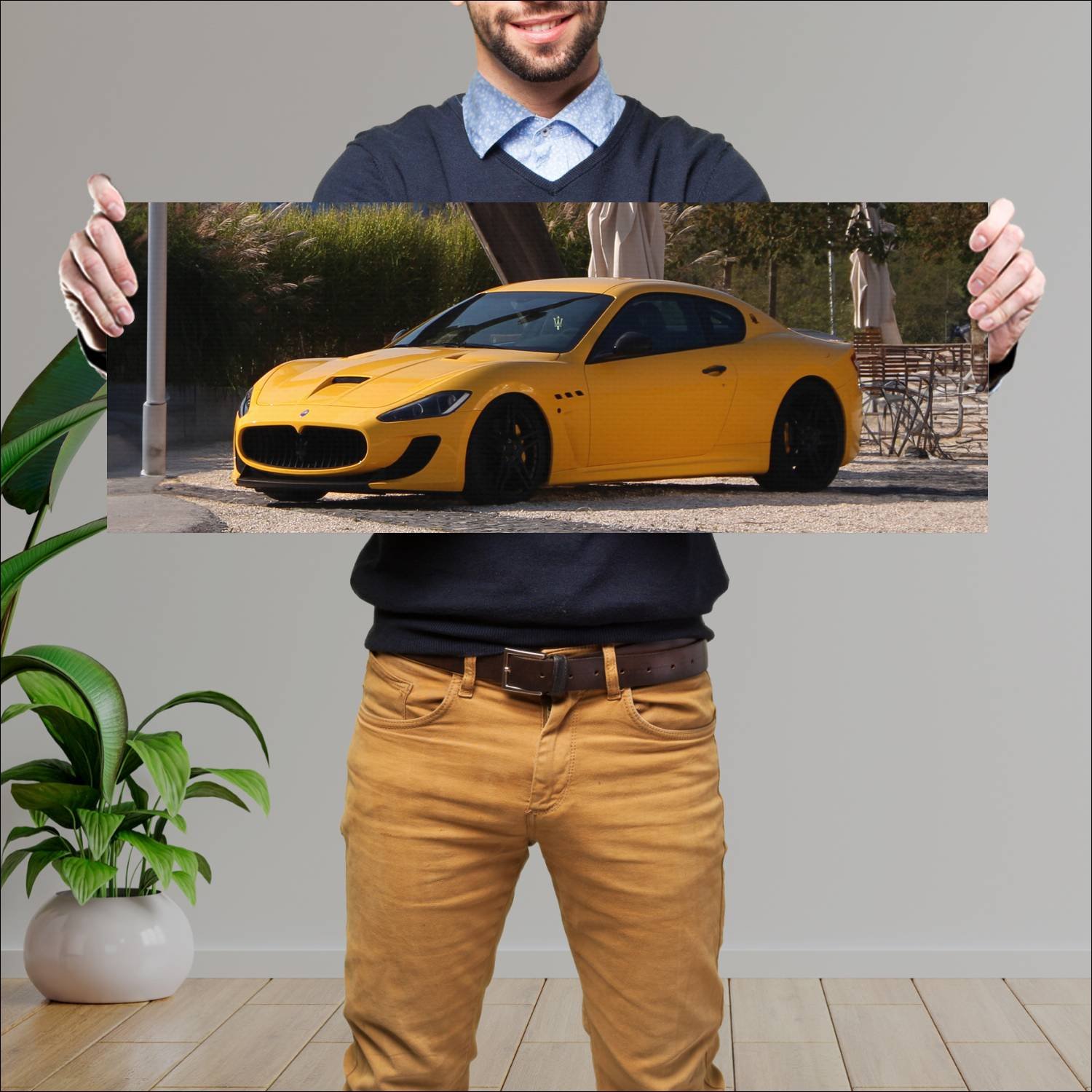 Cuadro grande 30x80cm 2011 maserati granturismo mc 181 Maserati