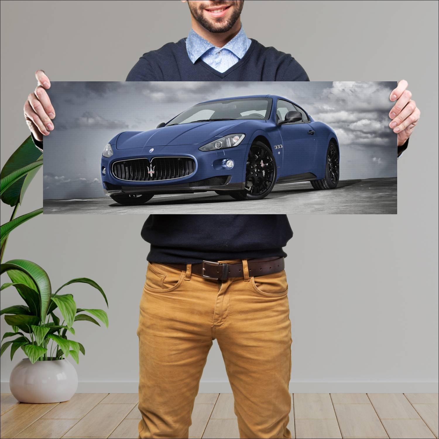 Cuadro grande 30x80cm 2011 maserati granturismo s 182 Maserati