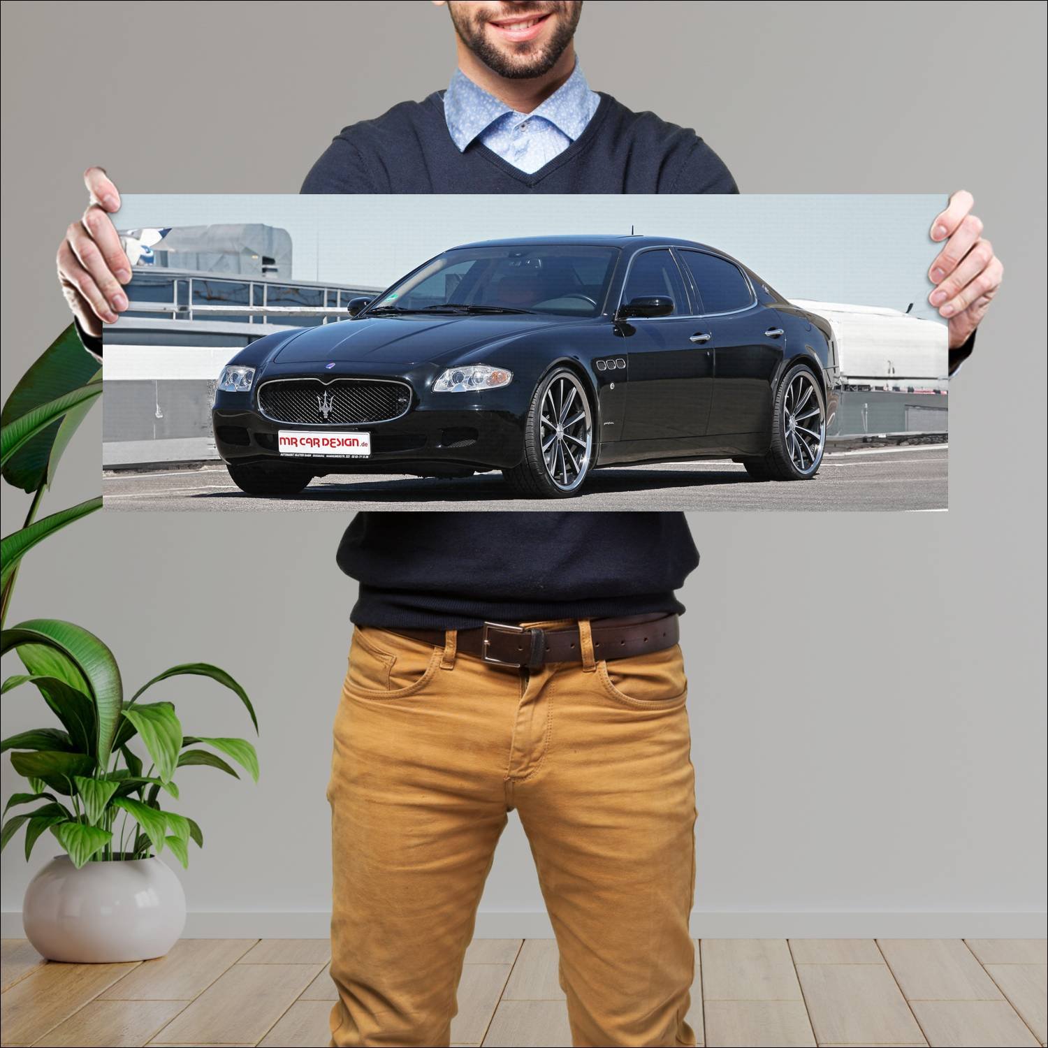 Cuadro grande 30x80cm 2011 maserati quattroporte b 185 Maserati