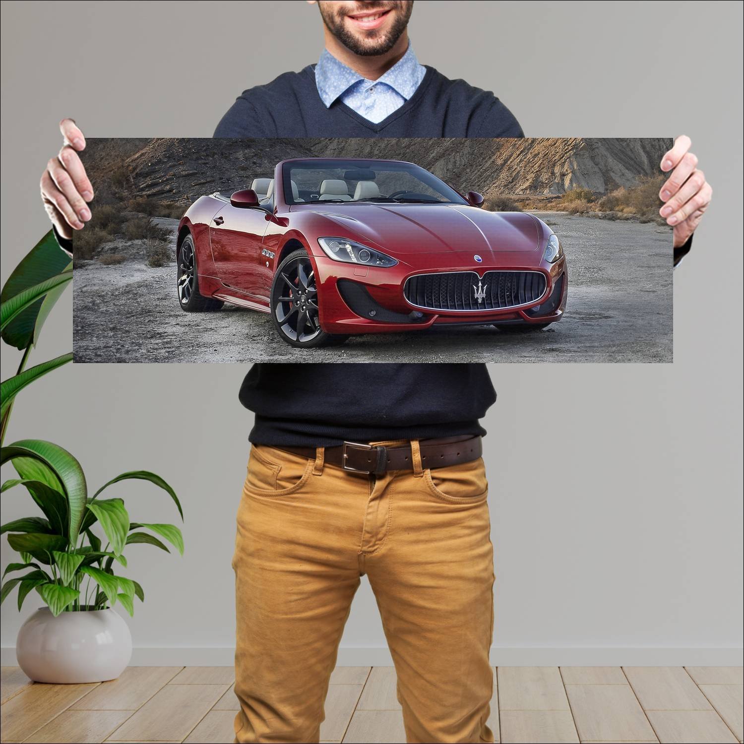 Cuadro grande 30x80cm 2012 maserati grancabrio spo 189 Maserati