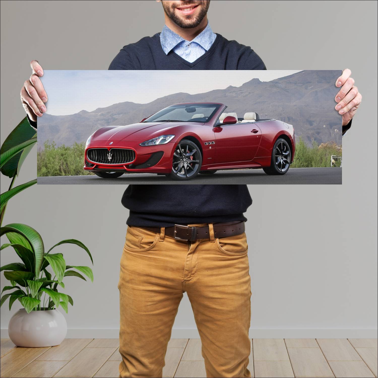 Cuadro grande 30x80cm 2012 maserati grancabrio spo 190 Maserati