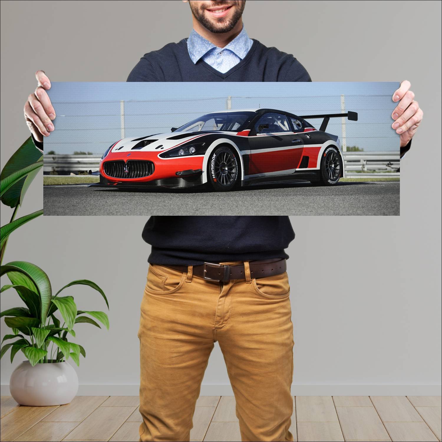 Cuadro grande 30x80cm 2012 maserati granturismo mc 192 Maserati