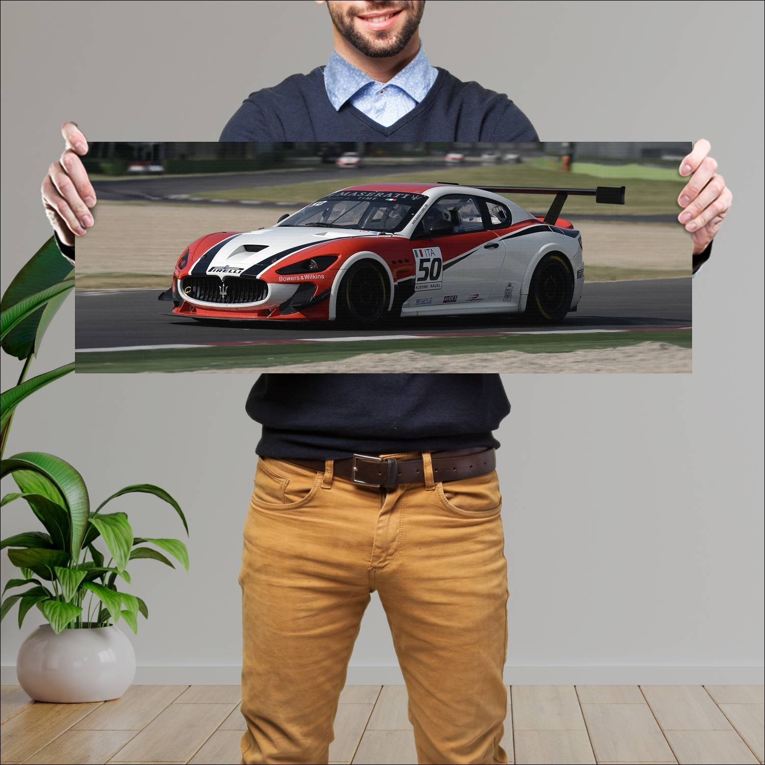 Cuadro grande 30x80cm 2012 maserati granturismo mc 193 Maserati