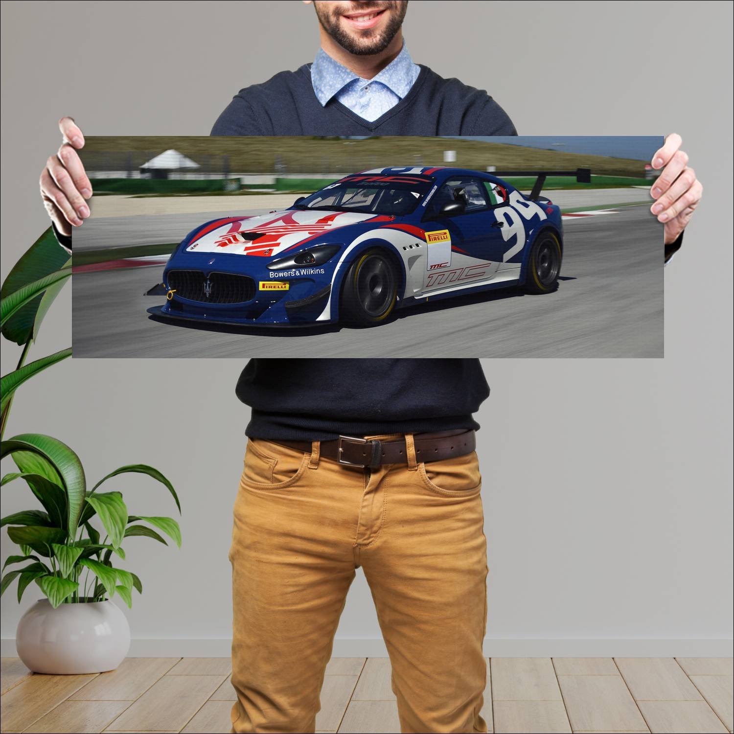 Cuadro grande 30x80cm 2012 maserati granturismo mc 194 Maserati
