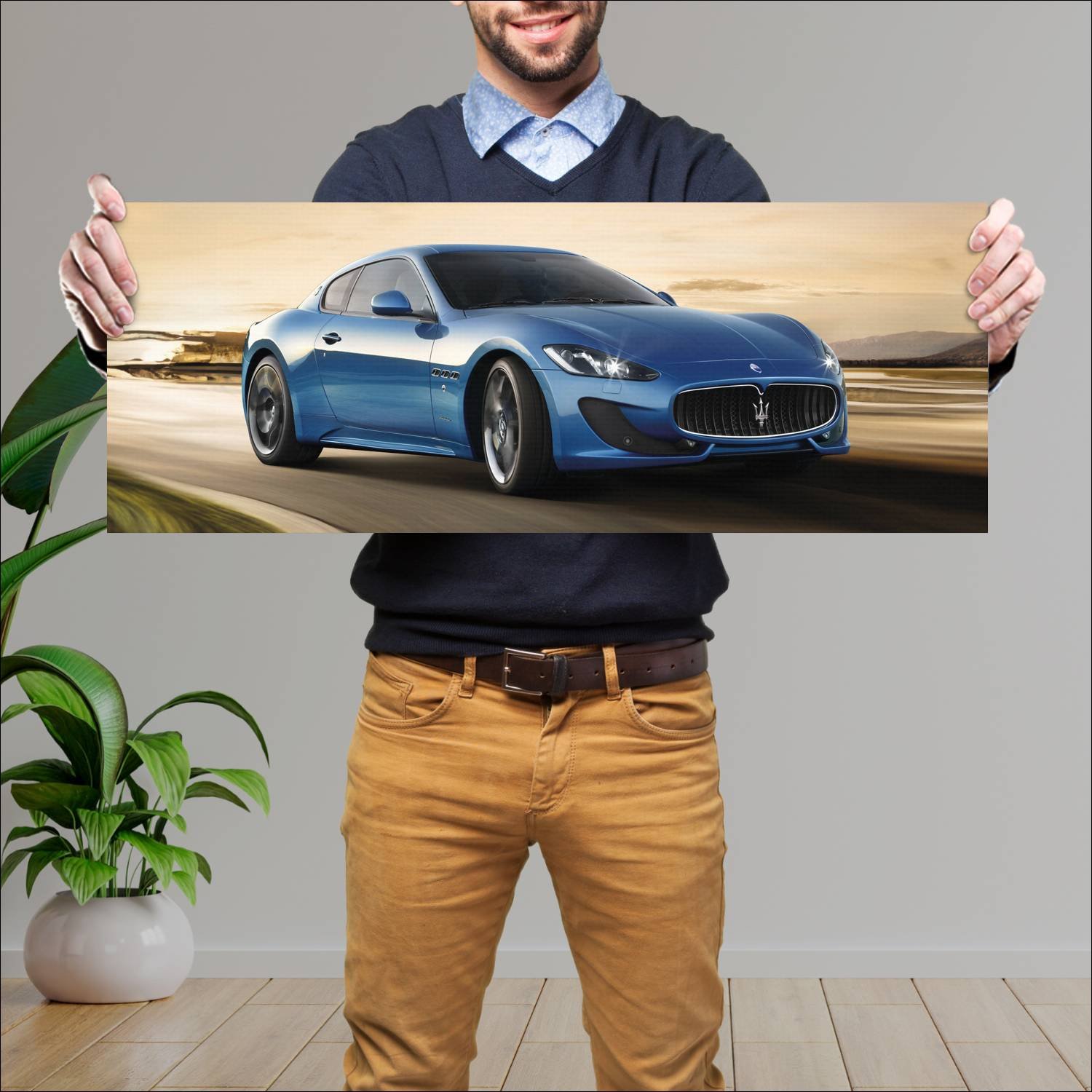 Cuadro grande 30x80cm 2012 maserati granturismo sp 196 Maserati