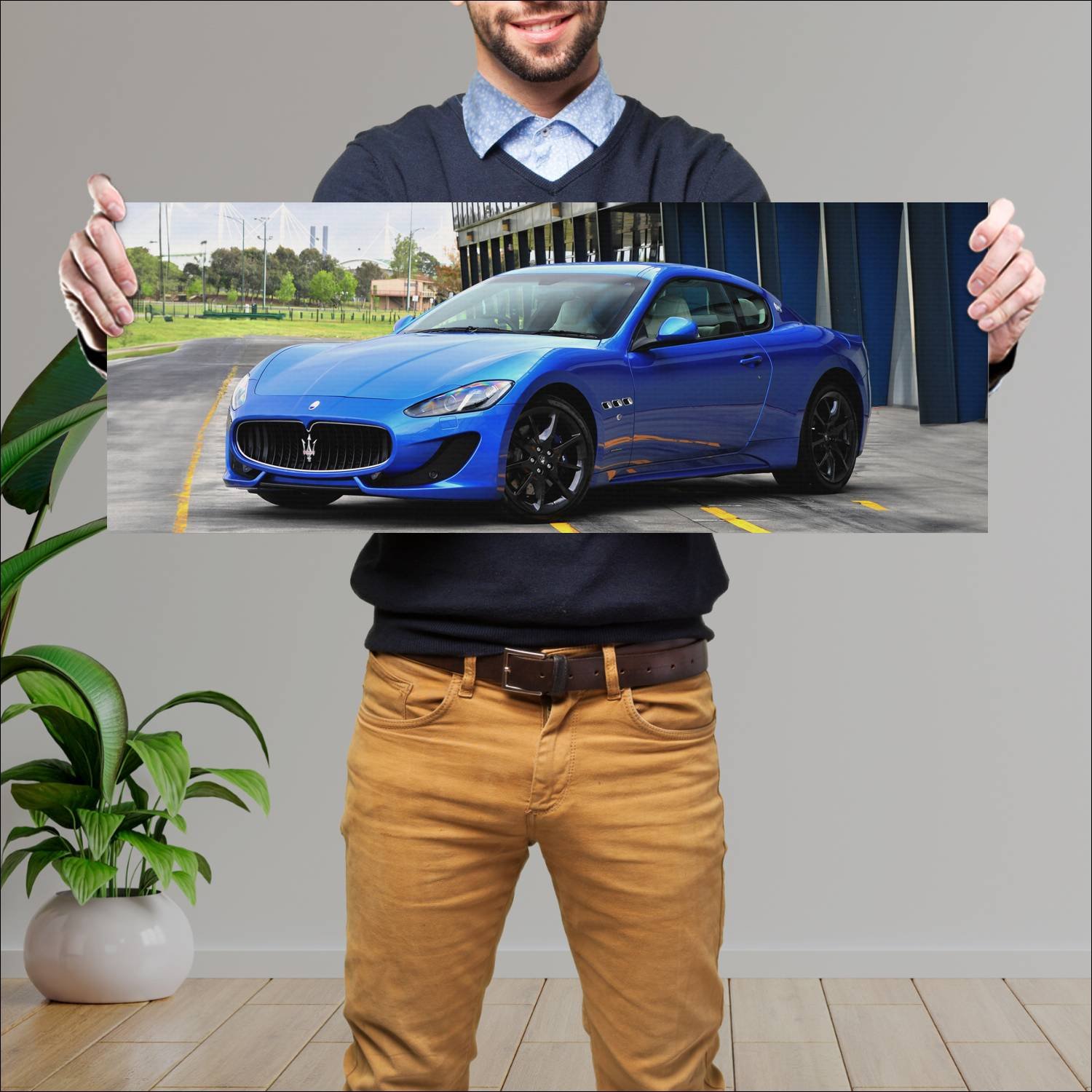 Cuadro grande 30x80cm 2012 maserati granturismo sp 197 Maserati