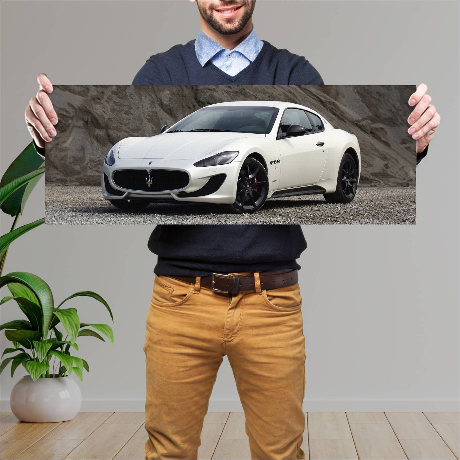 Cuadro grande 30x80cm 2012 maserati granturismo sp 198 Maserati