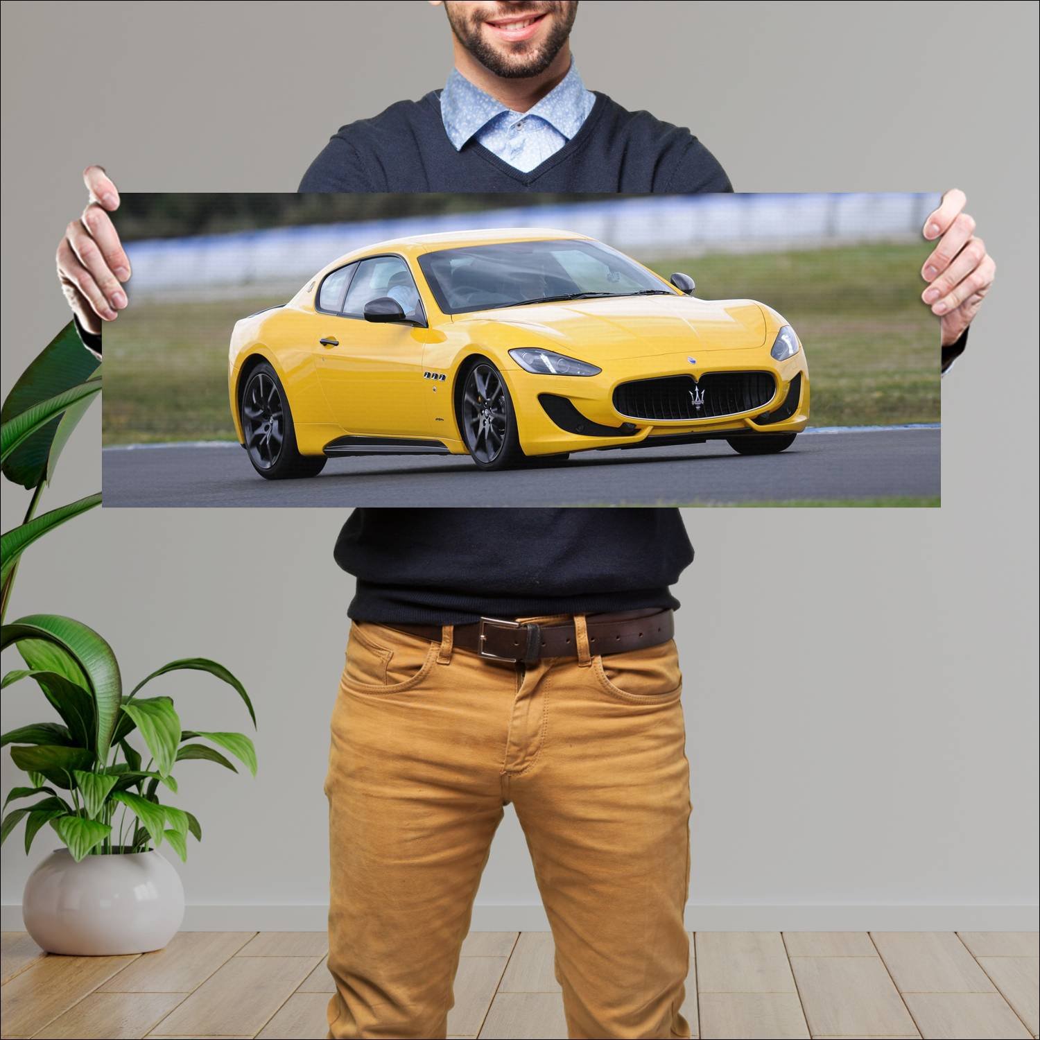 Cuadro grande 30x80cm 2012 maserati granturismo sp 199 Maserati