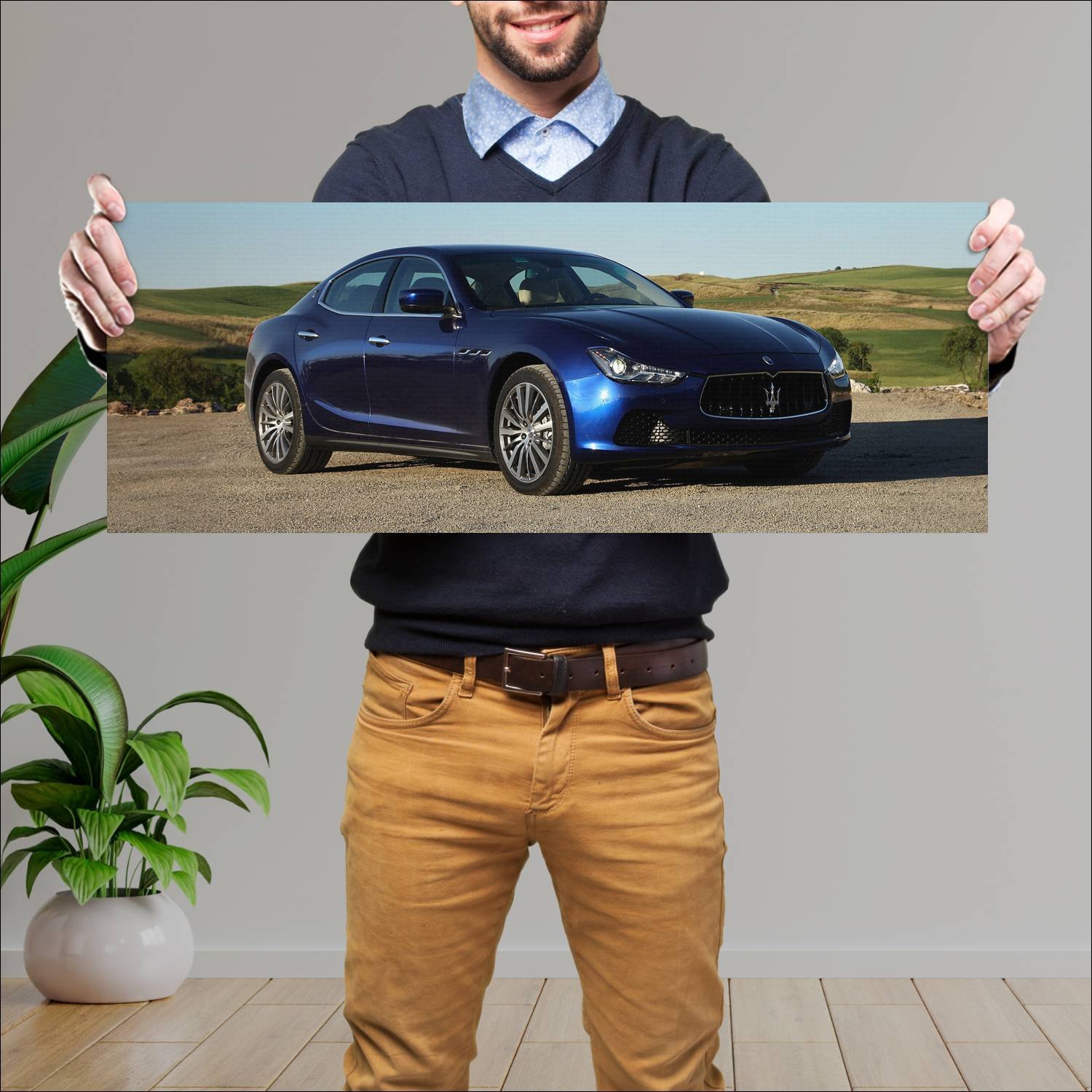 Cuadro grande 30x80cm 2013 maserati ghibli auto 202 Maserati
