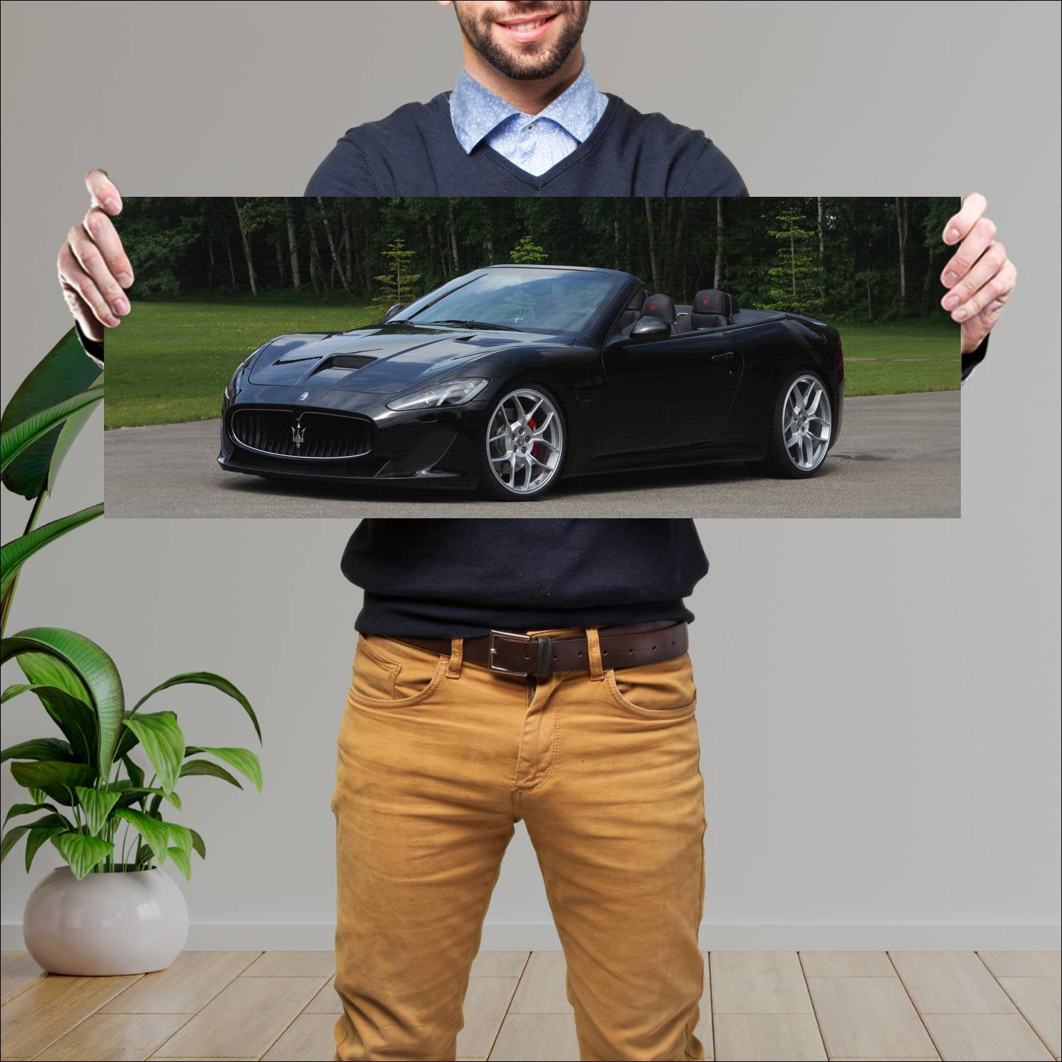 Cuadro grande 30x80cm 2013 maserati grancabrio mc 206 Maserati