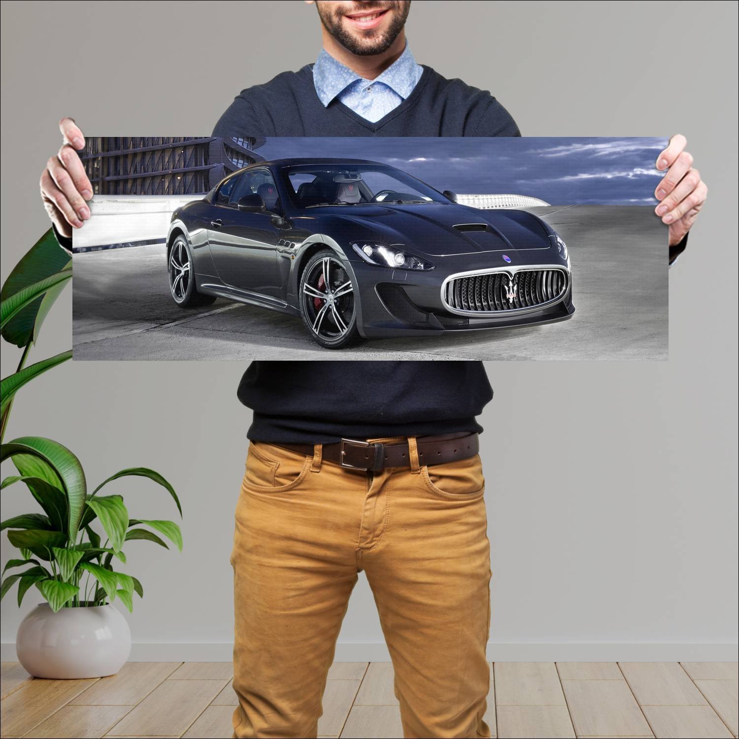 Cuadro grande 30x80cm 2013 maserati granturismo mc 208 Maserati