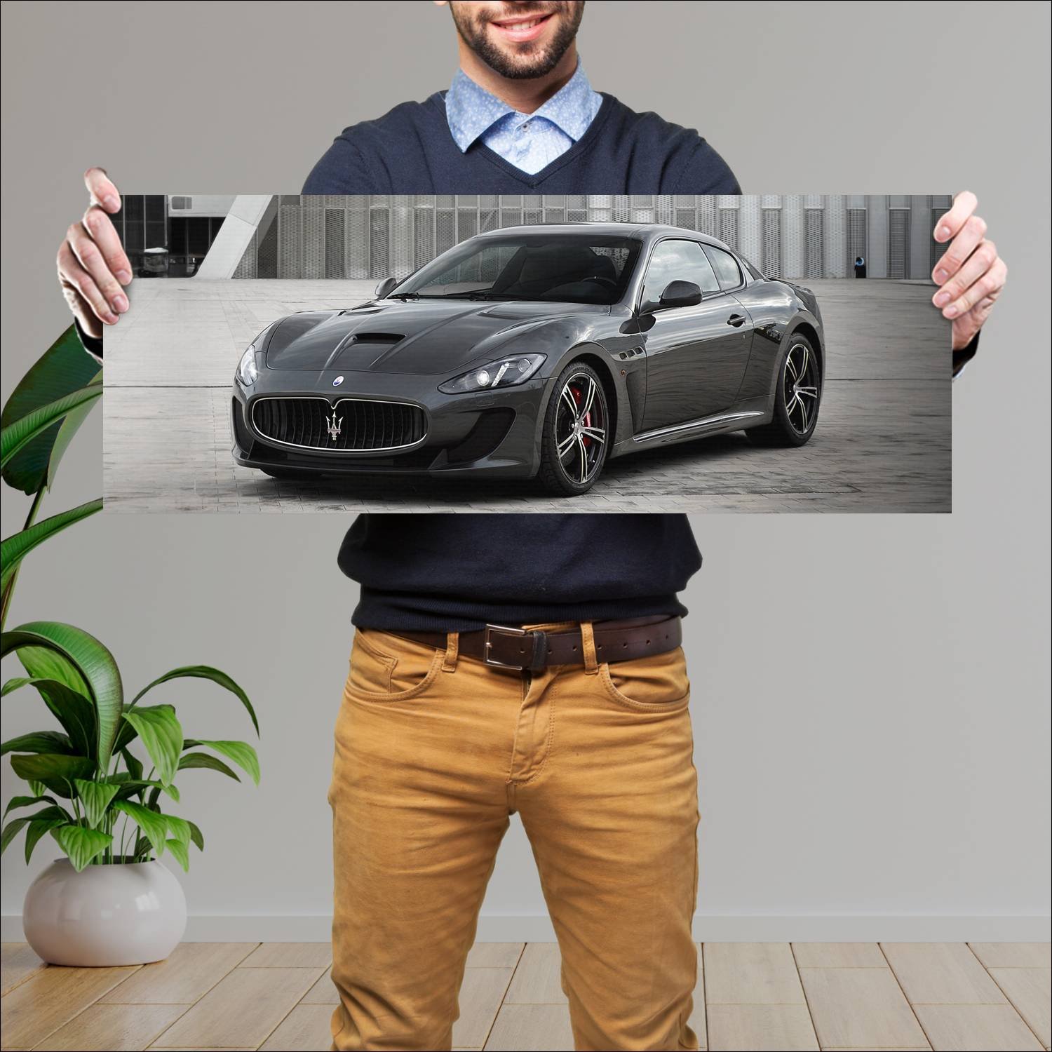 Cuadro grande 30x80cm 2013 maserati granturismo mc 209 Maserati