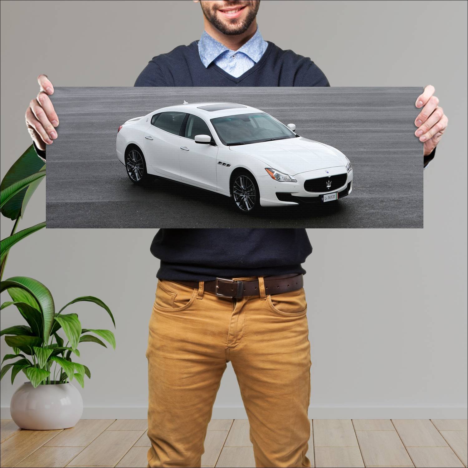 Cuadro grande 30x80cm 2013 maserati quattroporte 6 213 Maserati