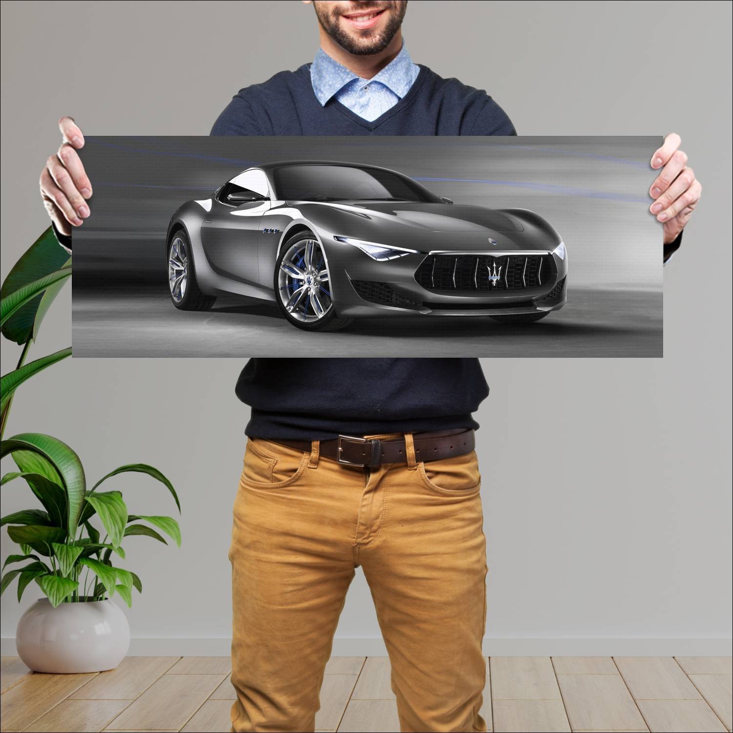 Cuadro grande 30x80cm 2014 maserati alfieri concep 220 Maserati