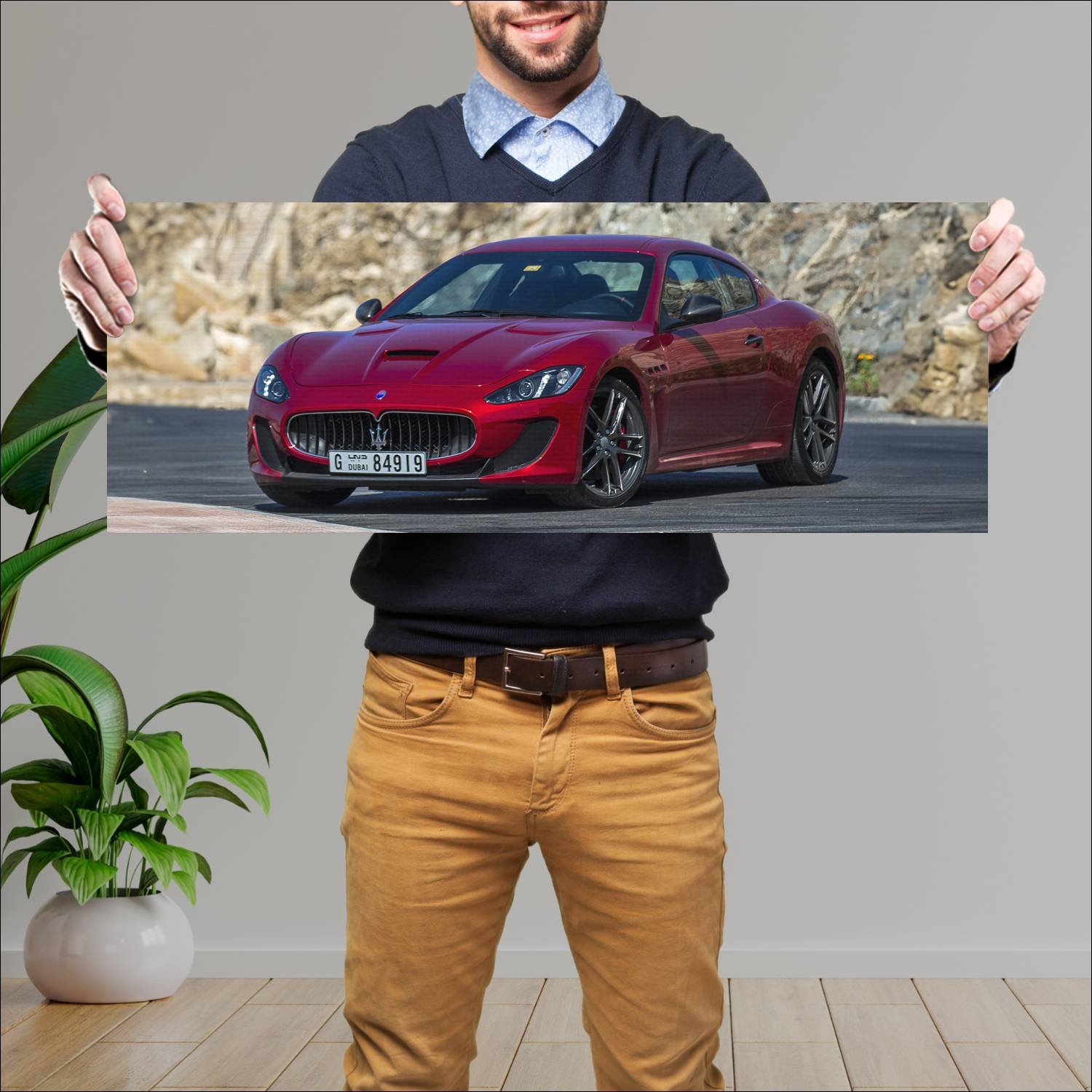 Cuadro grande 30x80cm 2014 maserati granturismo mc 226 Maserati