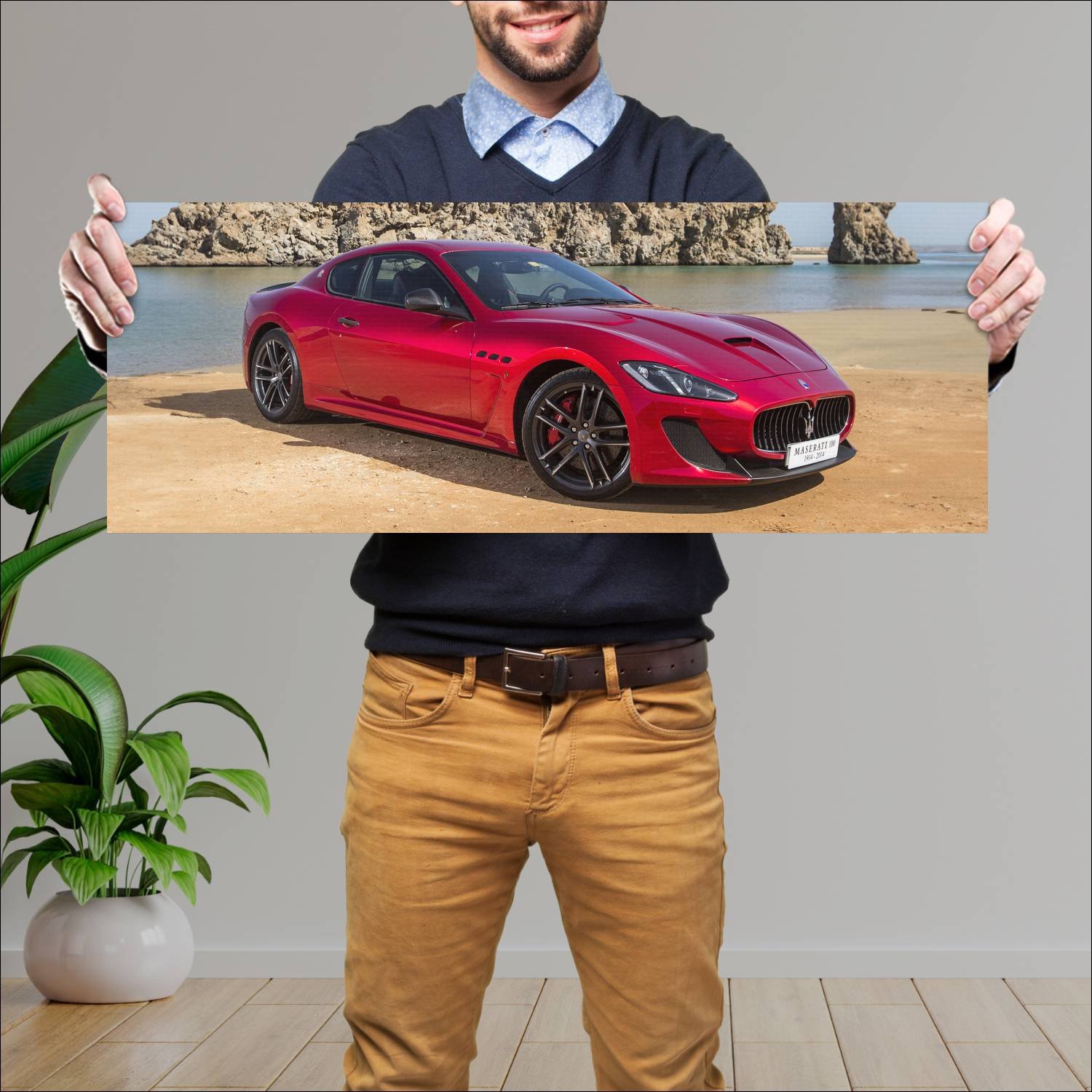 Cuadro grande 30x80cm 2014 maserati granturismo mc 227 Maserati