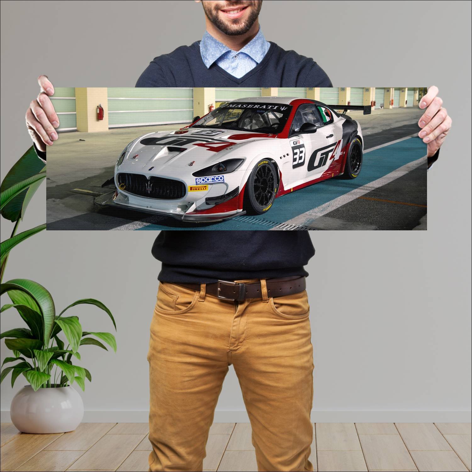 Cuadro grande 30x80cm 2015 maserati granturismo mc 234 Maserati