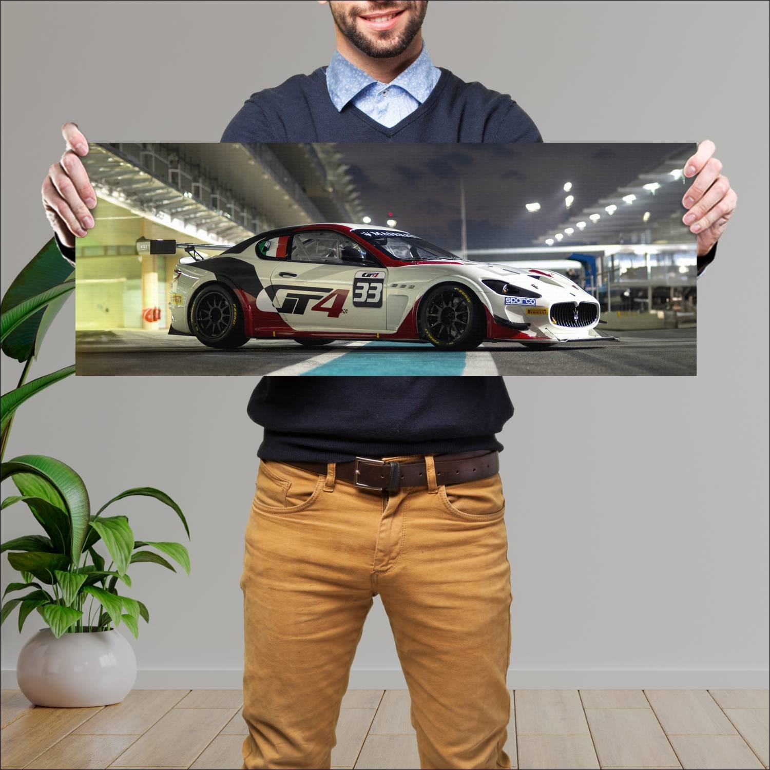 Cuadro grande 30x80cm 2015 maserati granturismo mc 235 Maserati