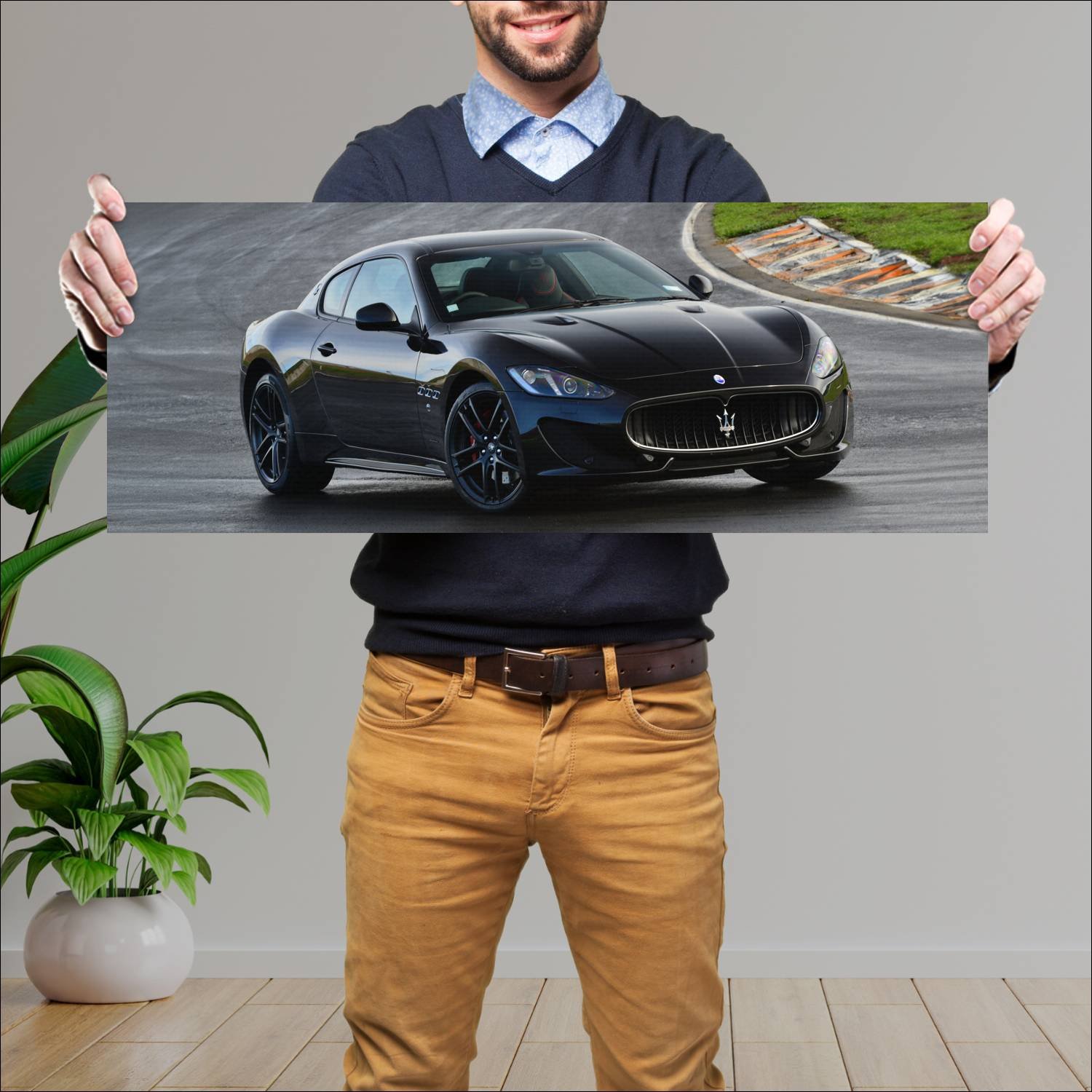 Cuadro grande 30x80cm 2015 maserati granturismo mc 237 Maserati