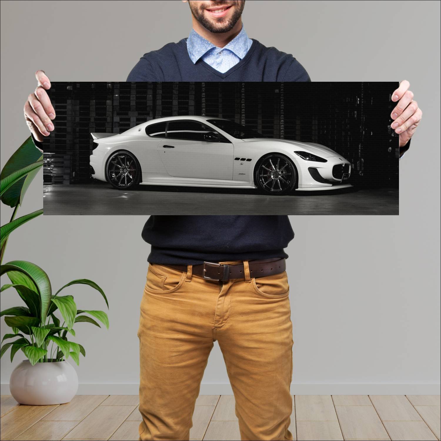 Cuadro grande 30x80cm 2016 maserati granturismo by 238 Maserati