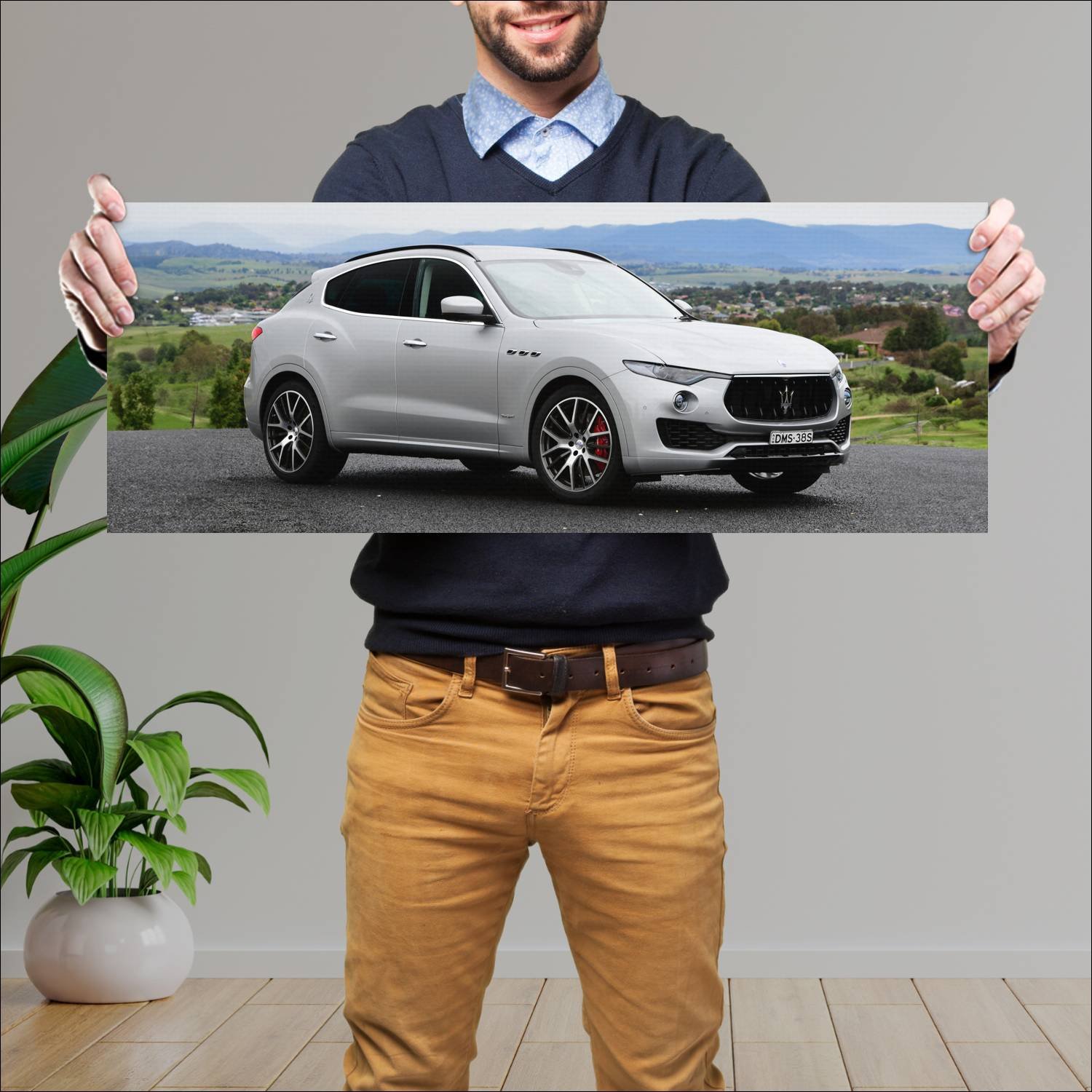 Cuadro grande 30x80cm 2017 maserati levante gransp 276 Maserati