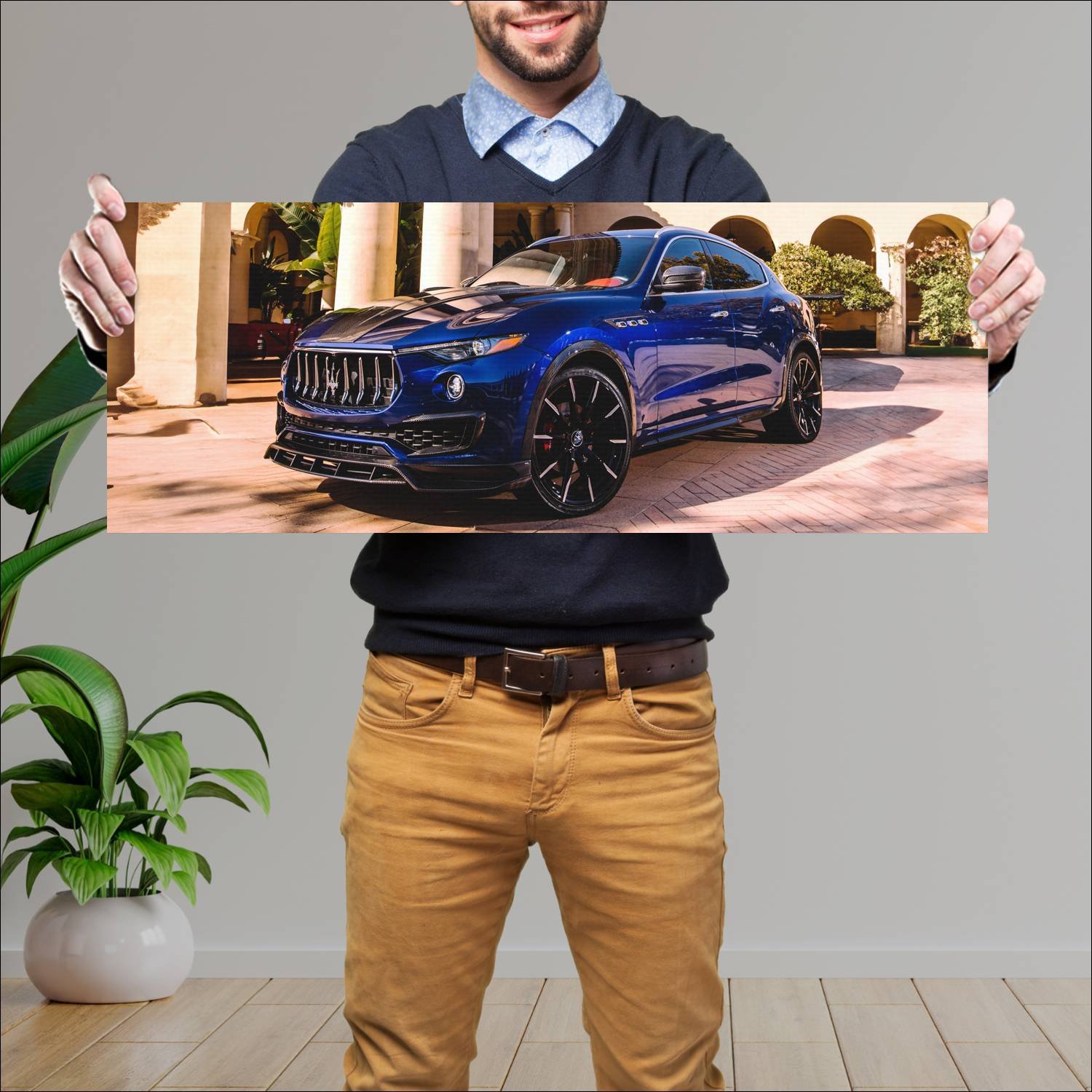 Cuadro grande 30x80cm 2017 maserati levante shtorm 280 Maserati