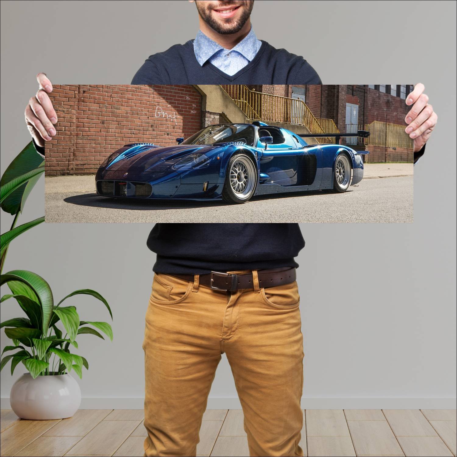 Cuadro grande 30x80cm 2017 maserati mc12 corsa by 281 Maserati