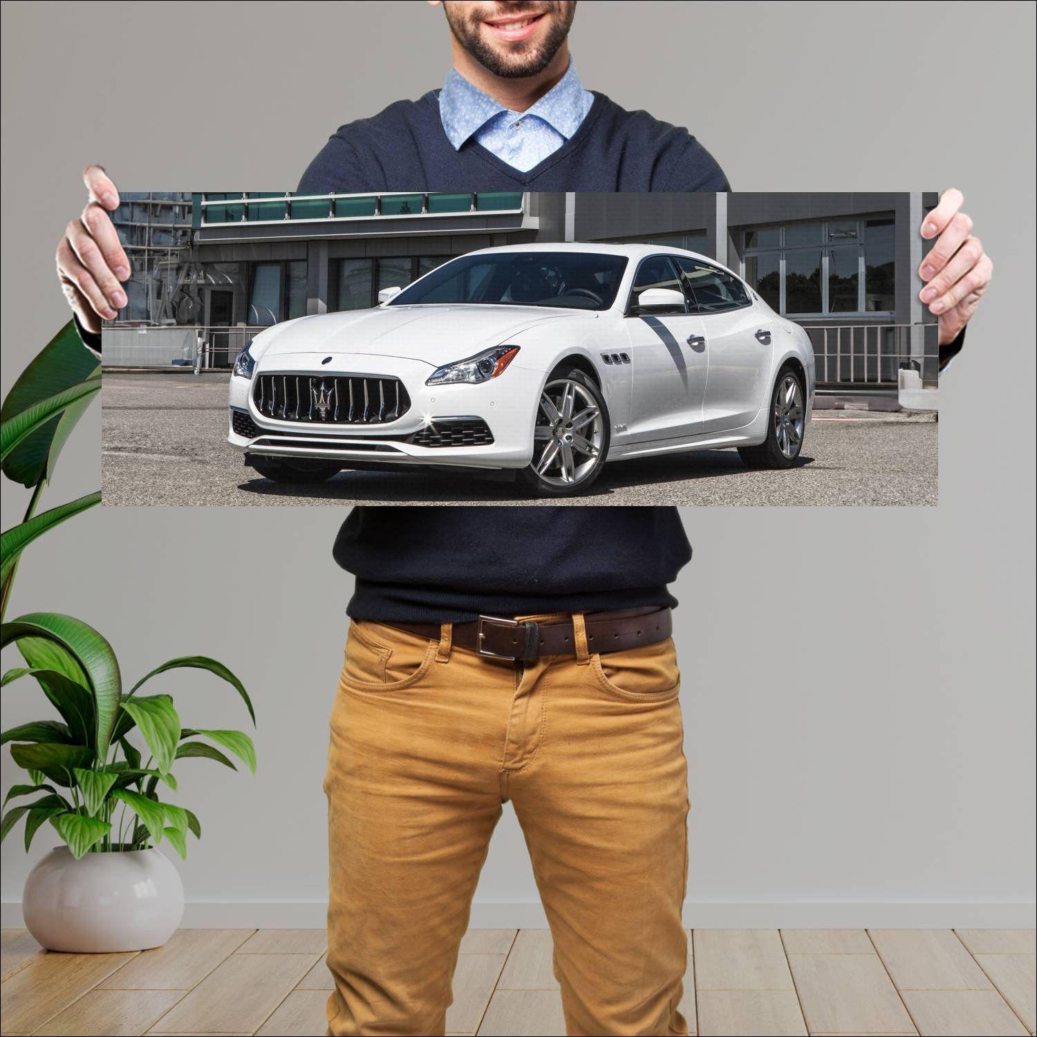 Cuadro grande 30x80cm 2017 maserati quattroporte v 282 Maserati