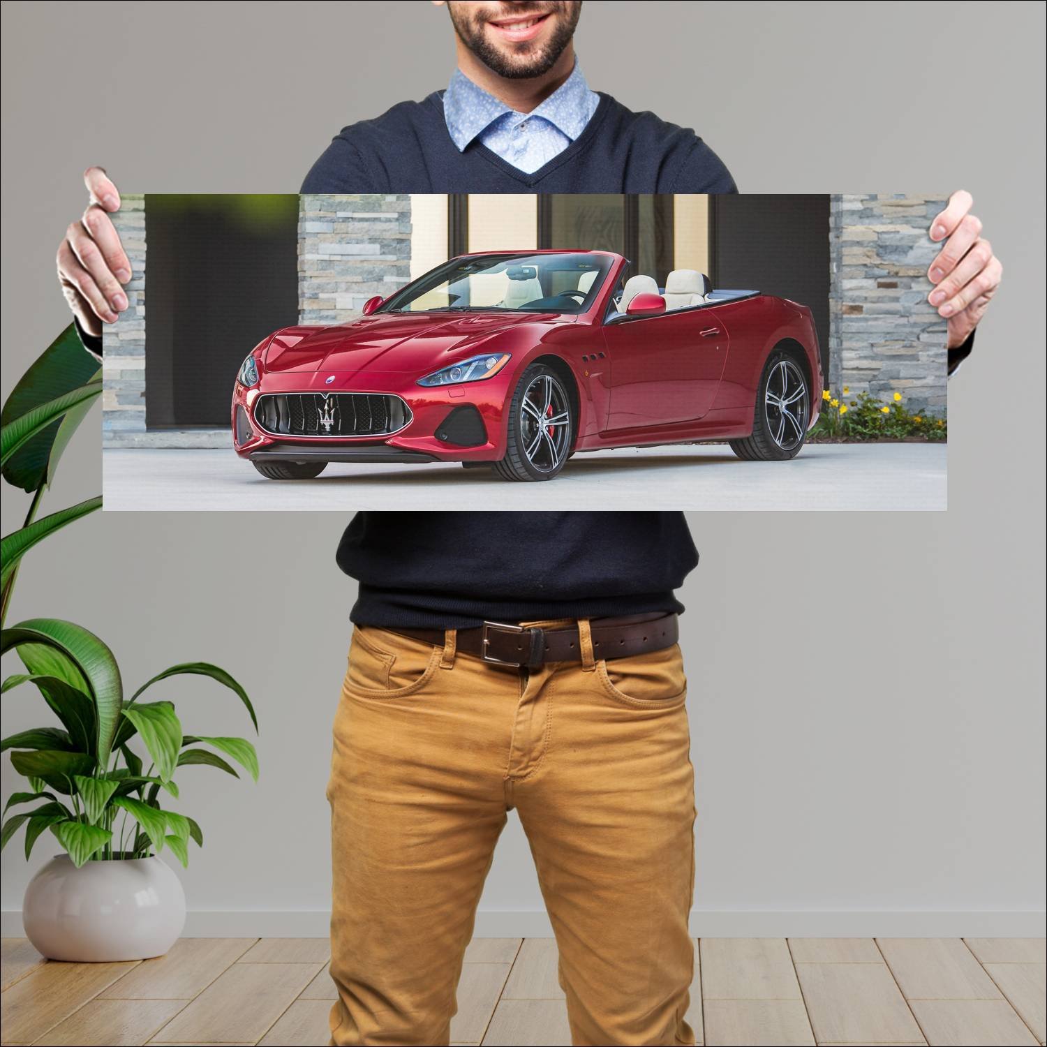 Cuadro grande 30x80cm 2018 maserati granturismo mc 290 Maserati