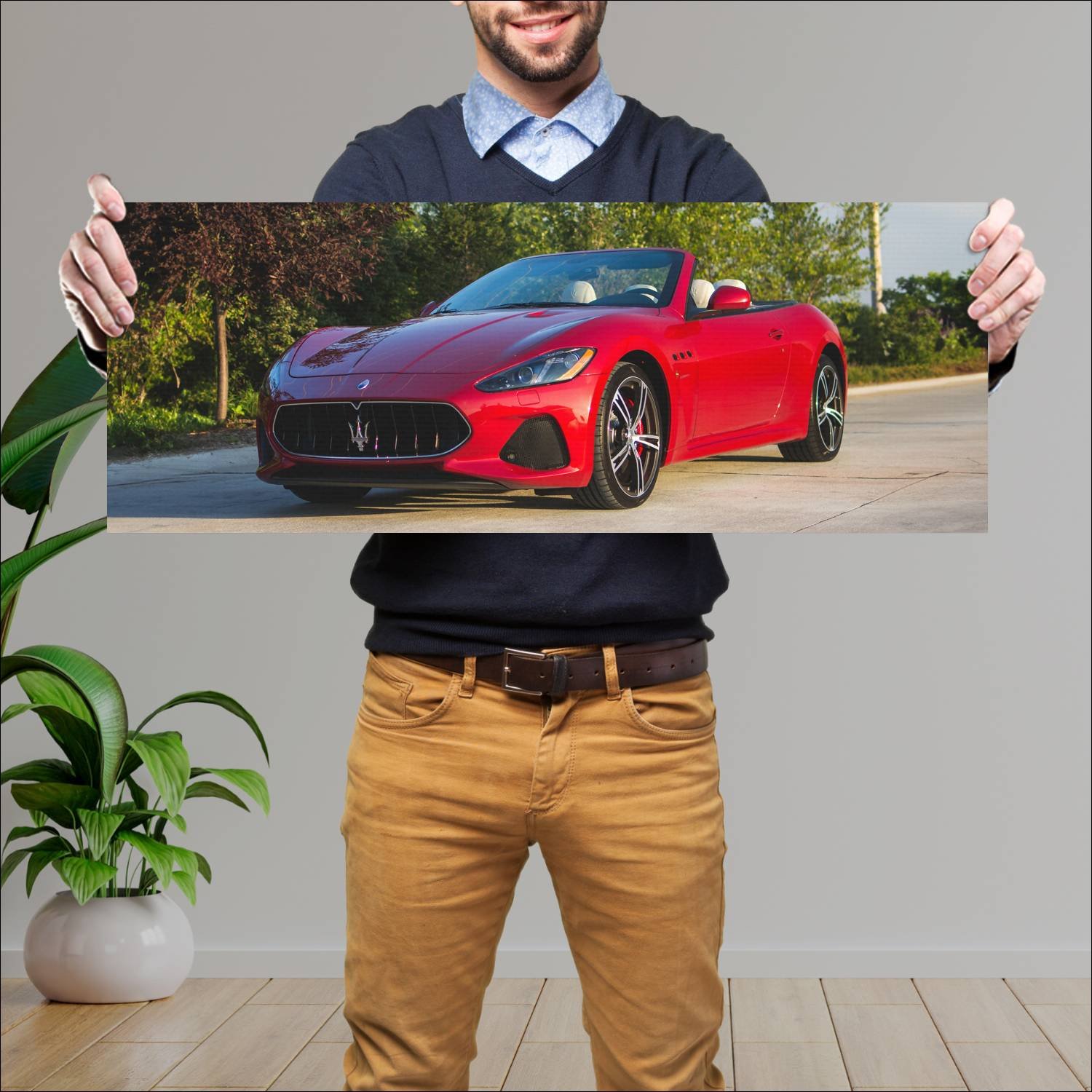 Cuadro grande 30x80cm 2018 maserati granturismo mc 291 Maserati