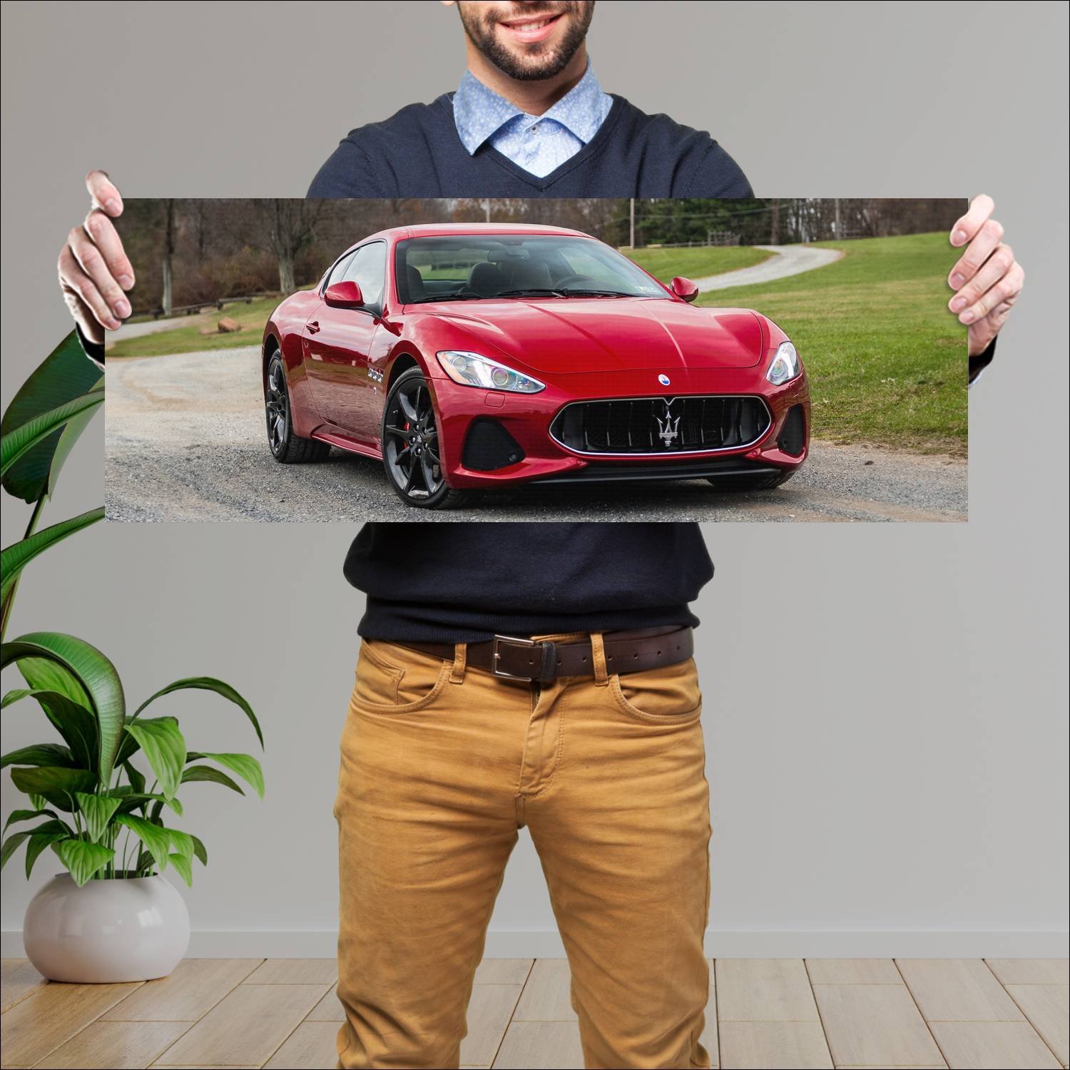 Cuadro grande 30x80cm 2018 maserati granturismo sp 293 Maserati
