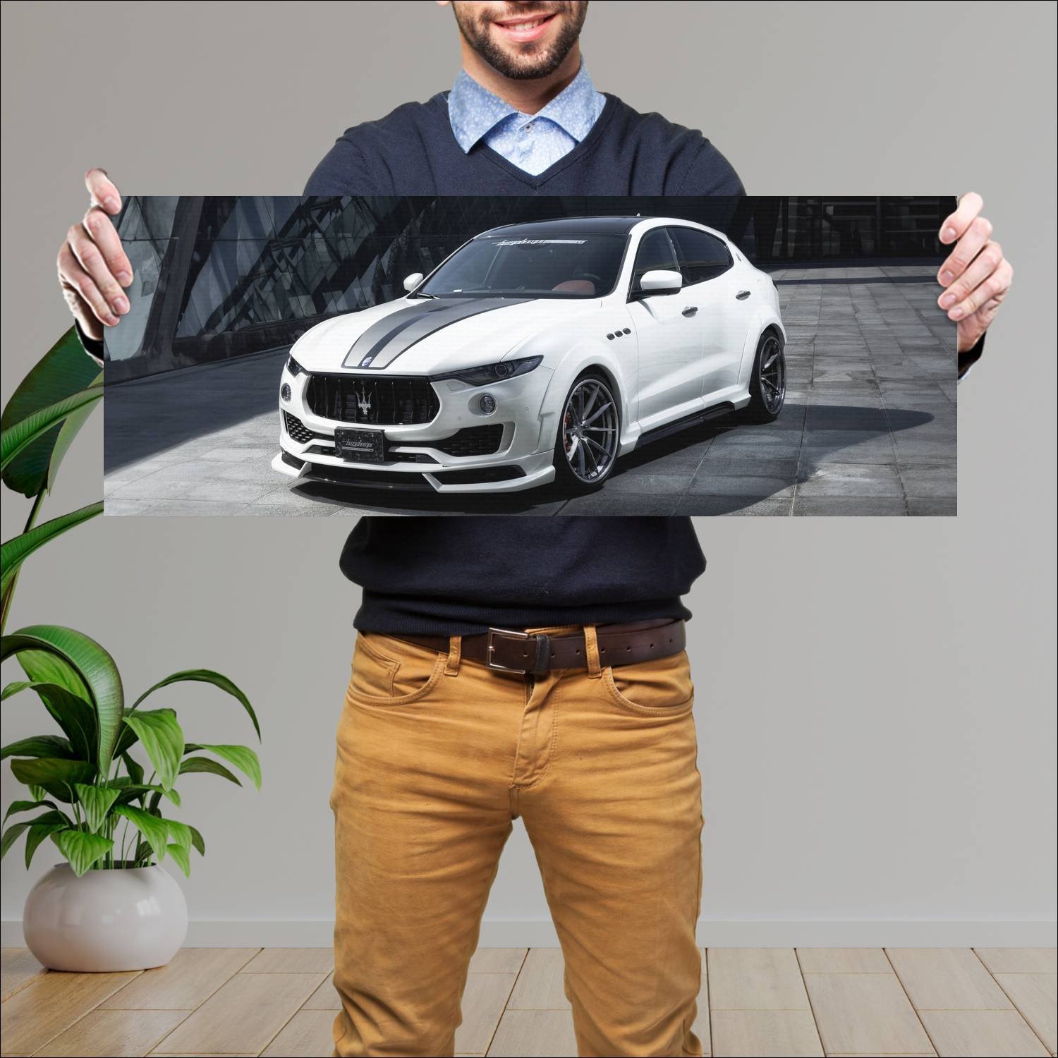 Cuadro grande 30x80cm 2018 maserati levante by fai 294 Maserati